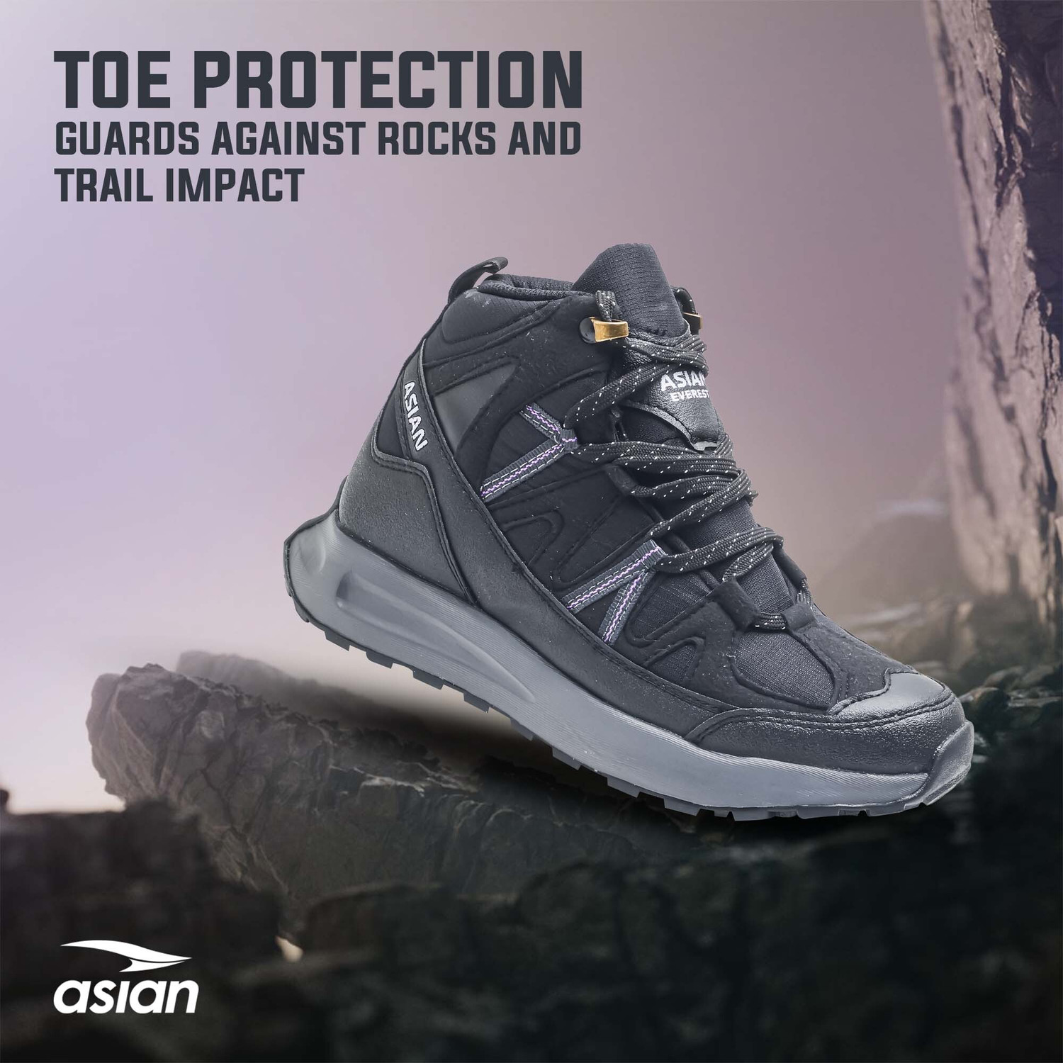 Image of asian Everest W-21 Women's Trekking Shoes | All Terrain Grip with Comfort & Hike Outdoors For Women