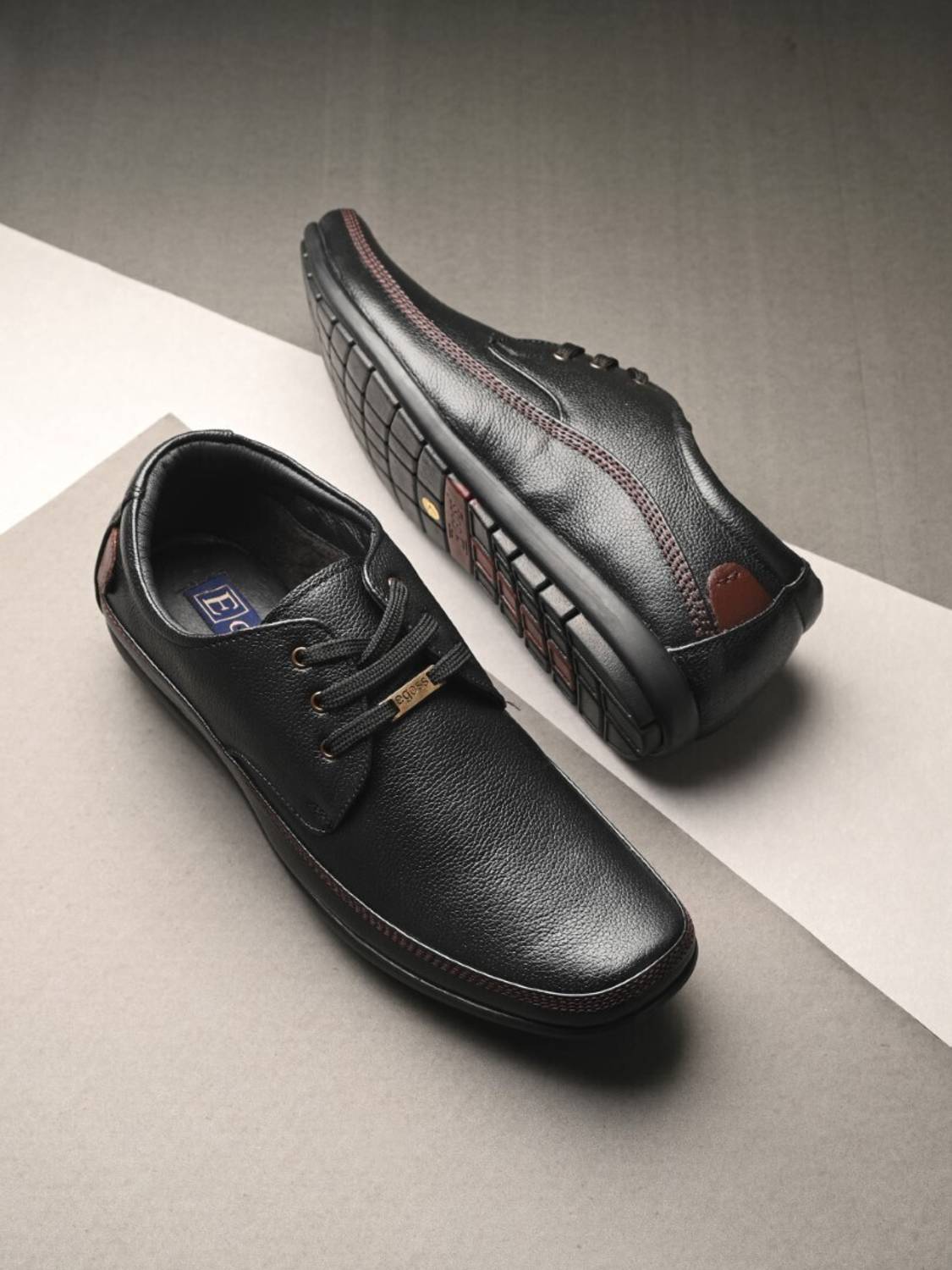 EGOSS Stretch Premium Genuine Leather Slip-On Shoes for Men
