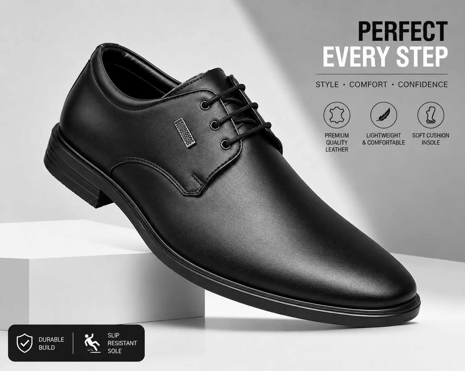 Image of Averatto Black Lace Up Formal Shoe for Mens (A9932) Party Wear For Men