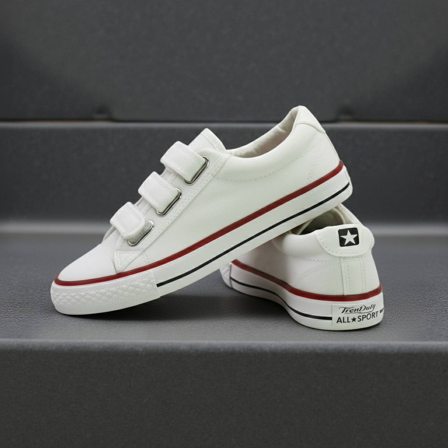 TRENDUTY Men's Hook & Loop Strap Walking Shoes - Image 3
