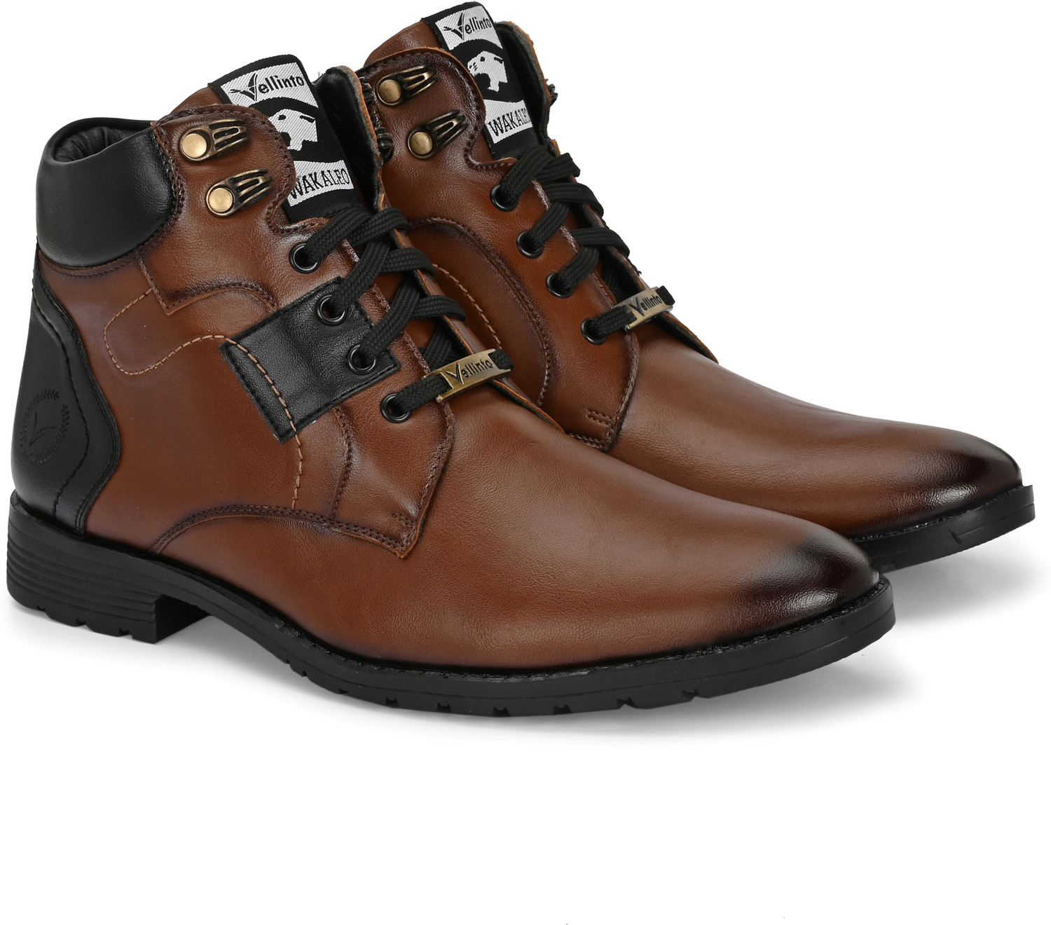 Image of Vellinto Vellinto LUCAS Men's Mid Ankle Stylish Casual & Party Wear Lace-Up Boots Boots For Men