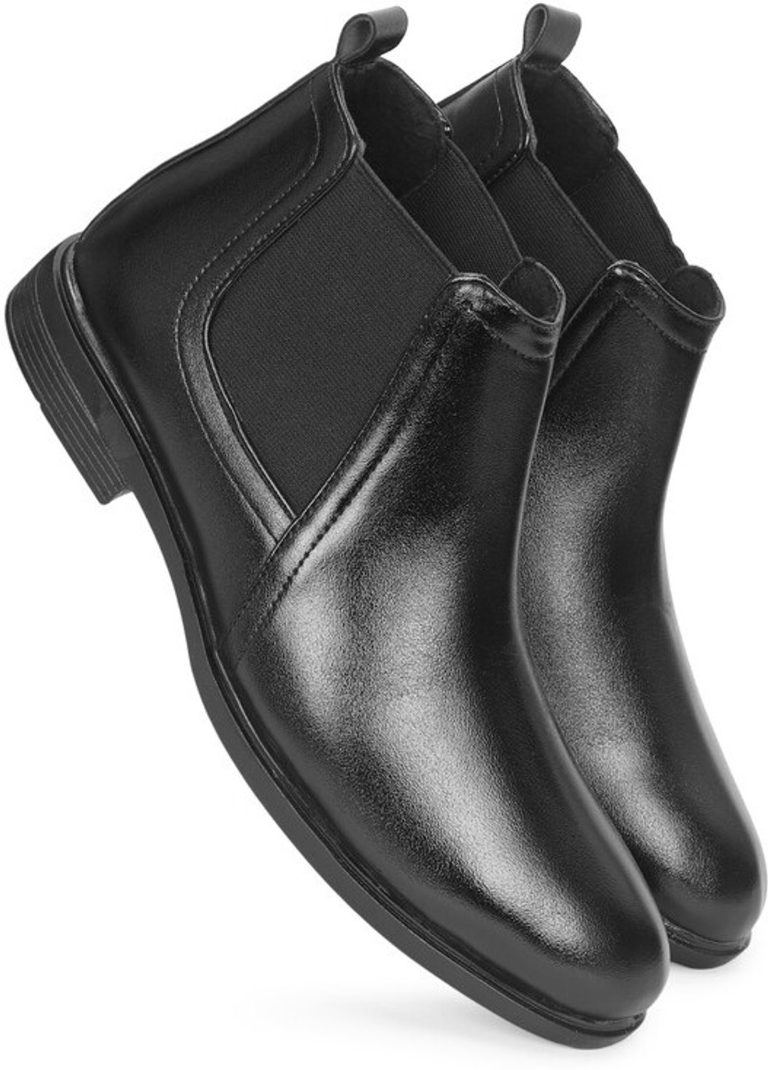 Image of biloni Men Formal Chelsea Boots Genuine Leather Slip On Shoes High Tops For Men