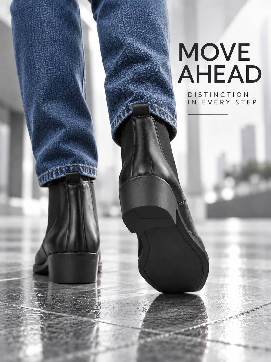 Kraasa Height Increasing Chelsea Boots For Men Black - Image 3