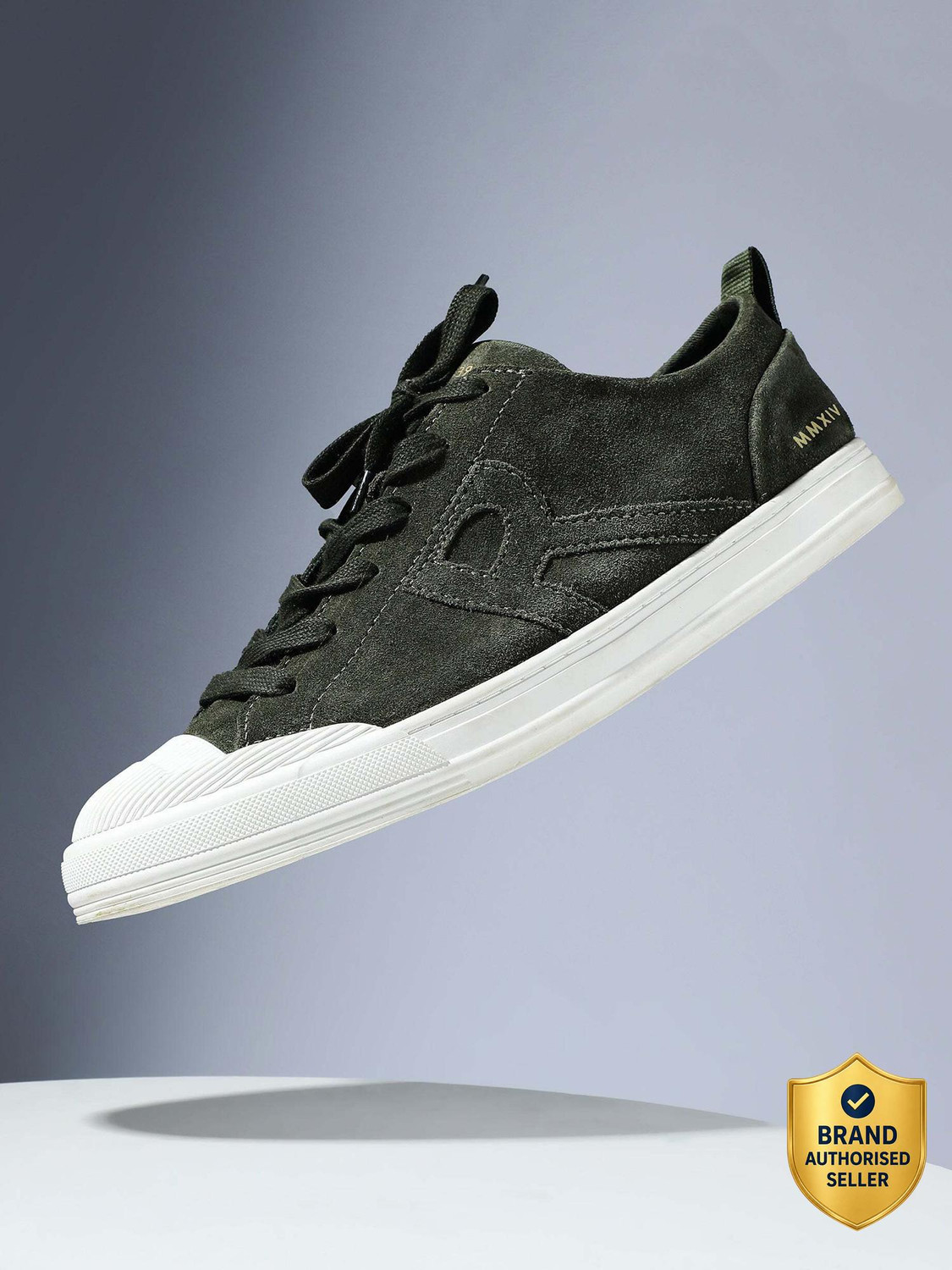 Image of Rare Rabbit SAURON OLIVE PRIMARY Sneakers For Men