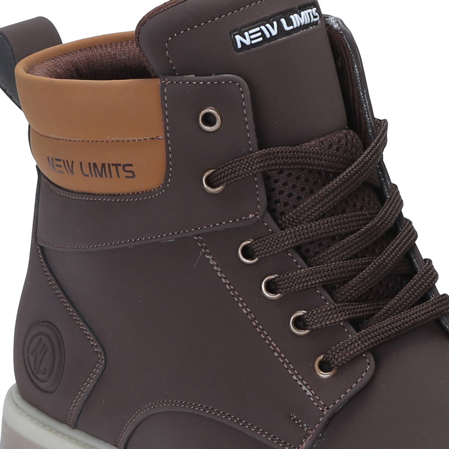 NEW LIMITS HUNK High Ankle Riding & Hiking Boots For Men Brown - Image 5