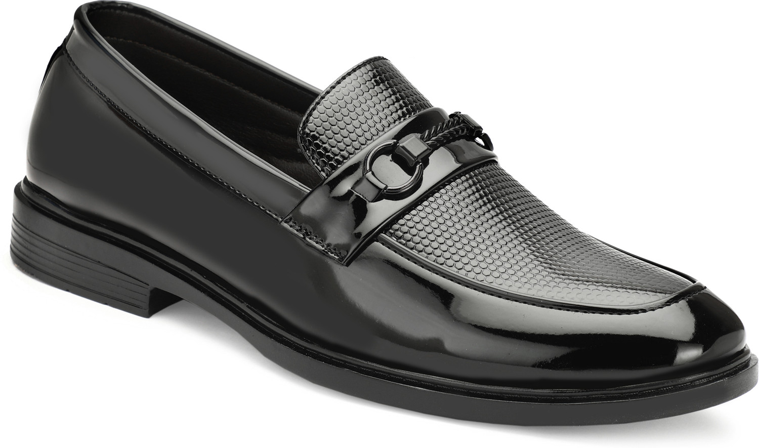 Image of Ravoz Stylish /Attractive /Comfortable Patent Leather Upper | Shining Jet Party Shoes Loafers For Men