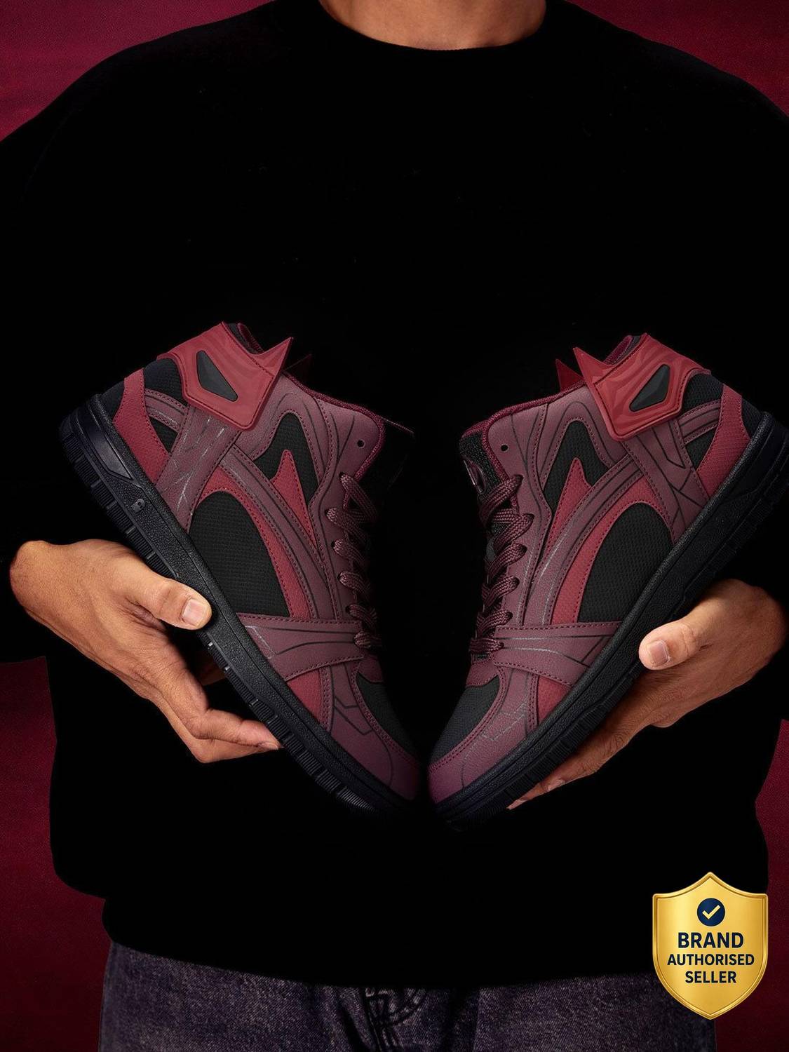 The Souled Store Men's Red Sneakers