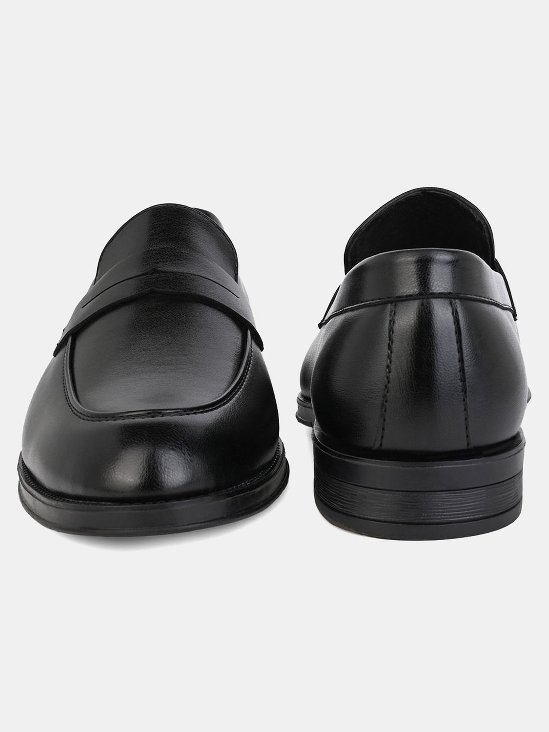 Image of House of Pataudi House Of Pataudi Men Black Solid Formal Shoes Slip On For Men