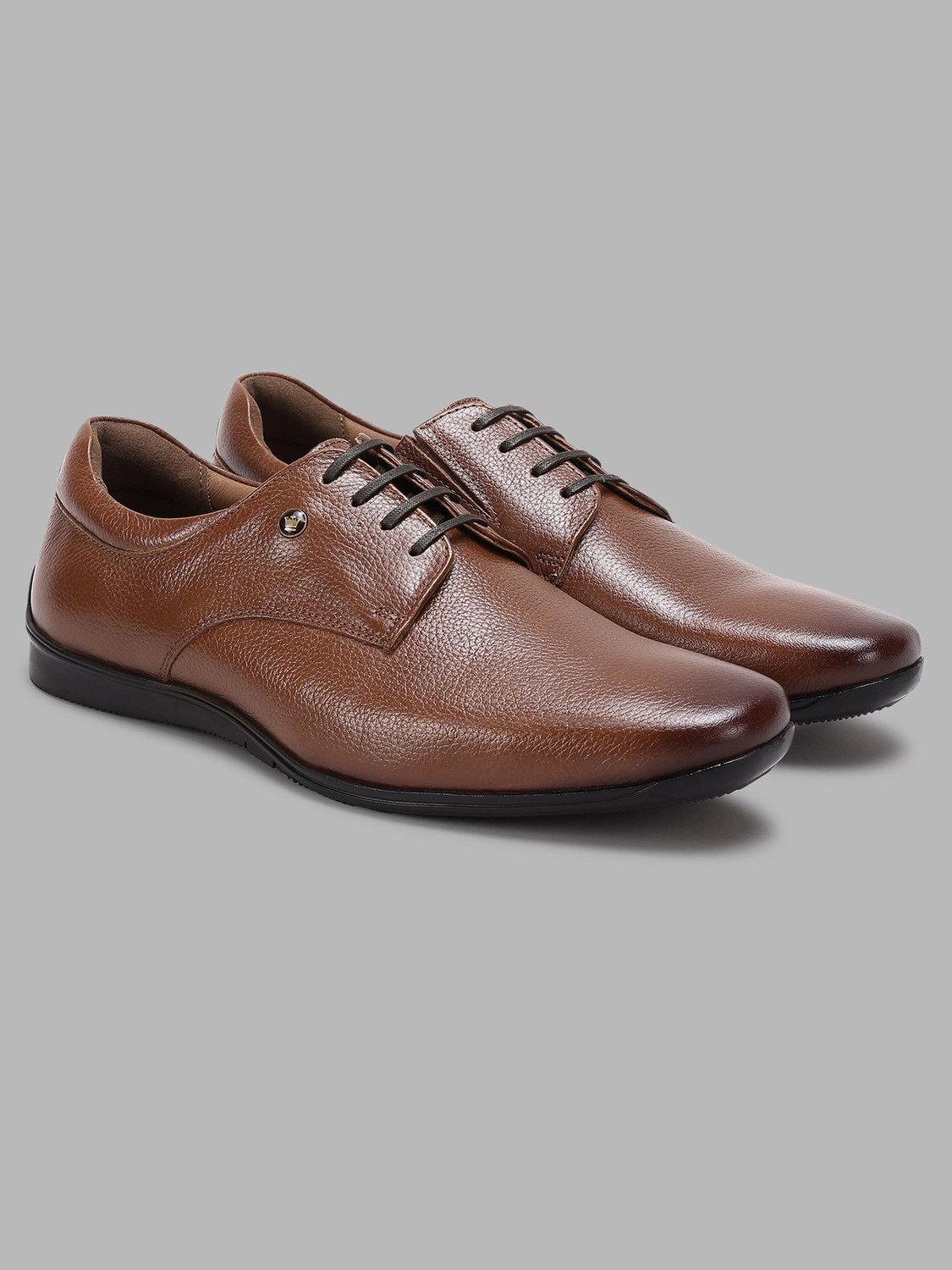 Image of LOUIS PHILIPPE Premium Leather Breathable Anti-Slip Flat Heel Formal Derby For Men