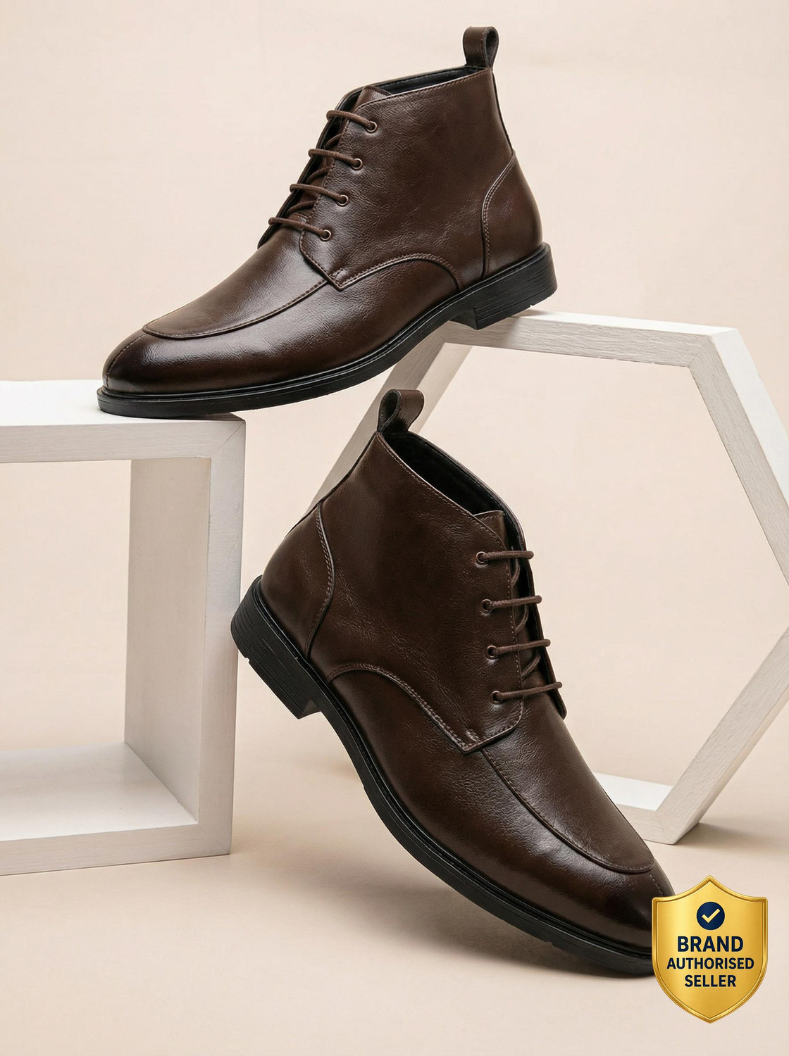 Image of Roadster Men's Brown Leather Chelsea Boots | Lace Up Men Boots | Boots For Men Boots For Men