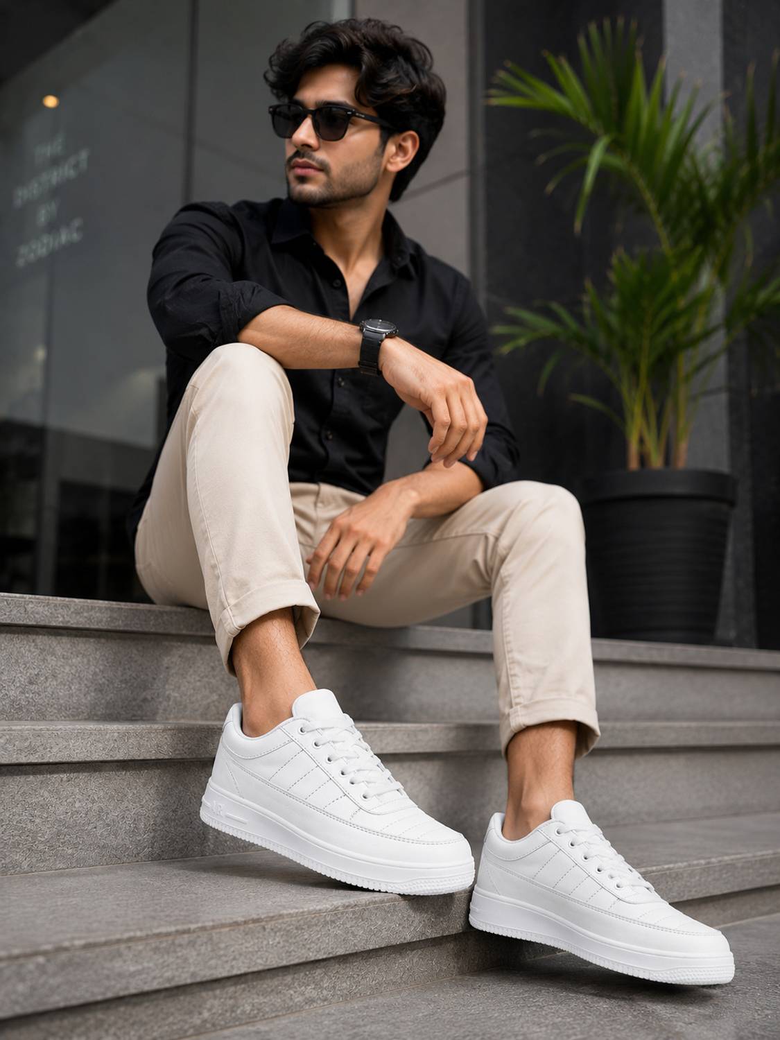 Groofer Unique Trendy Sneakers for Men White - Image 4