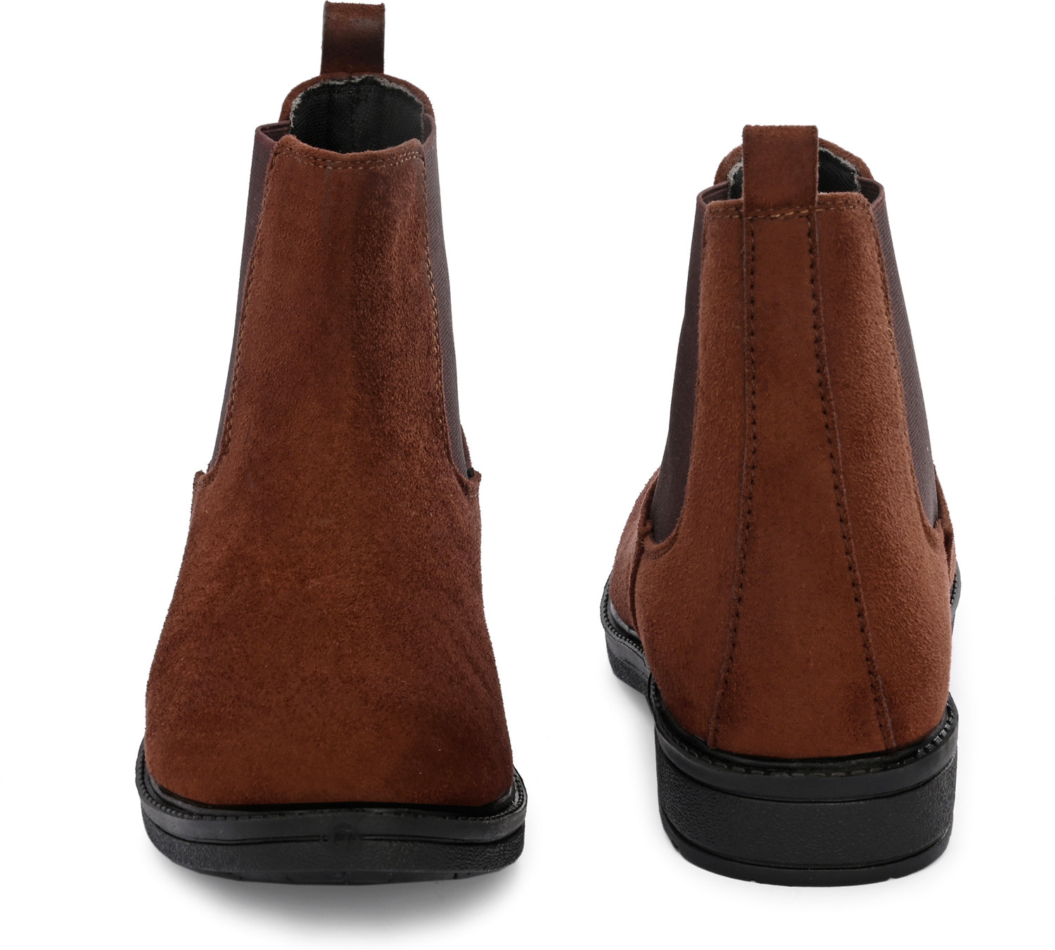 Image of Shoe Island Men's Brown Suede Chelsea Boots | Slip-On Ankle Length Party Formals Casuals Boots For Men (Brown, 9)