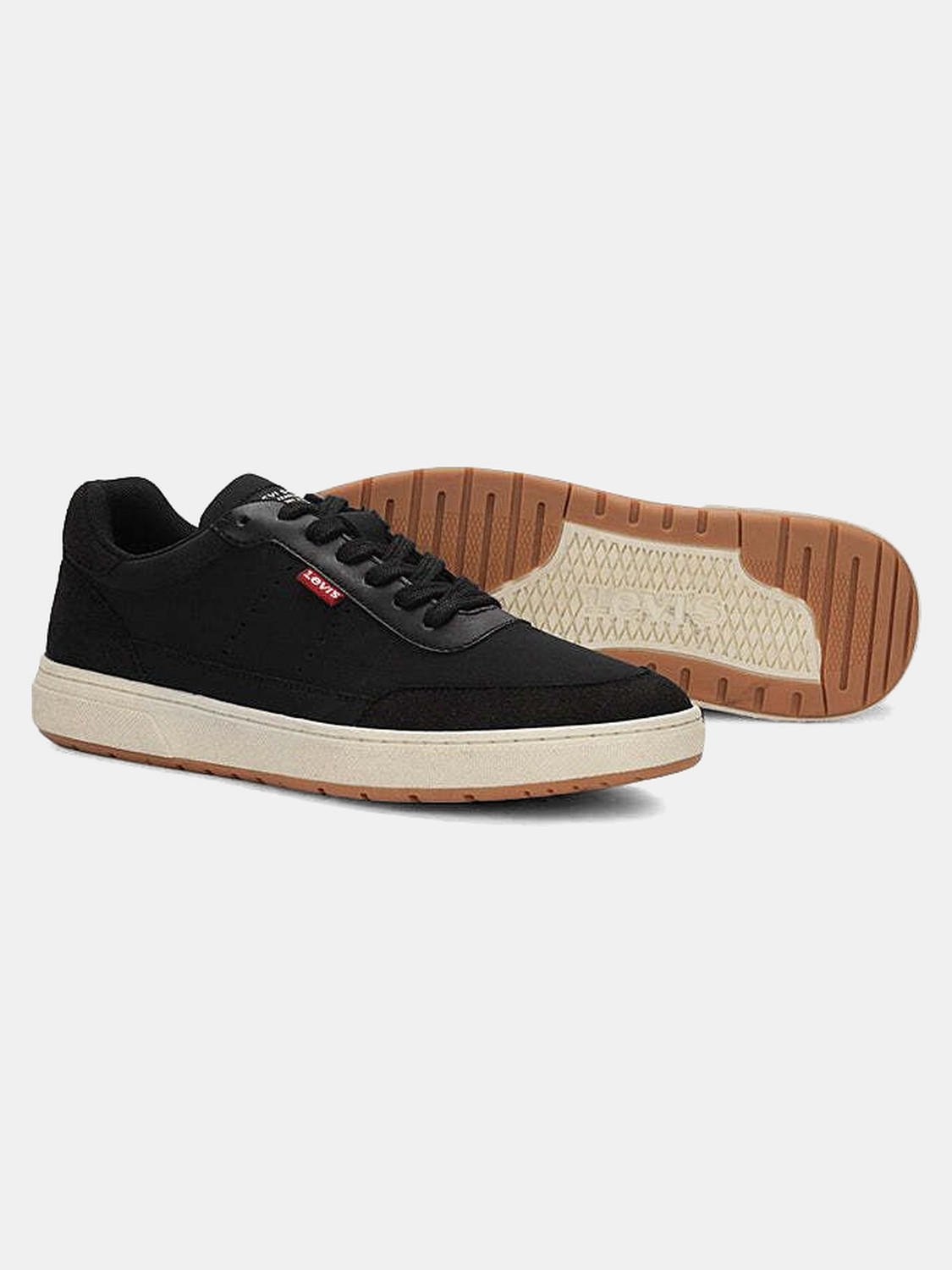 Image of LEVI'S Men's Black Solid Sneakers Sneakers For Men (Black, 6)