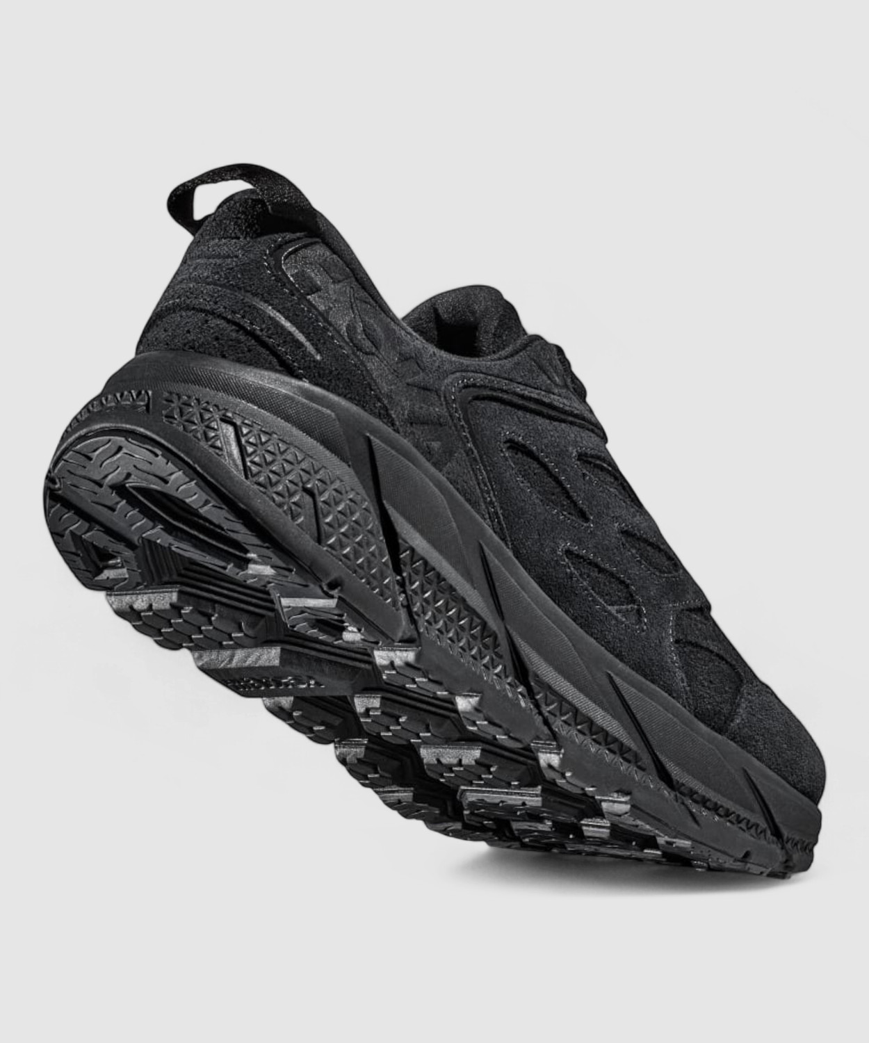 Image of Hoka Clifton L Suede Running Shoes For Men (Black, 5)