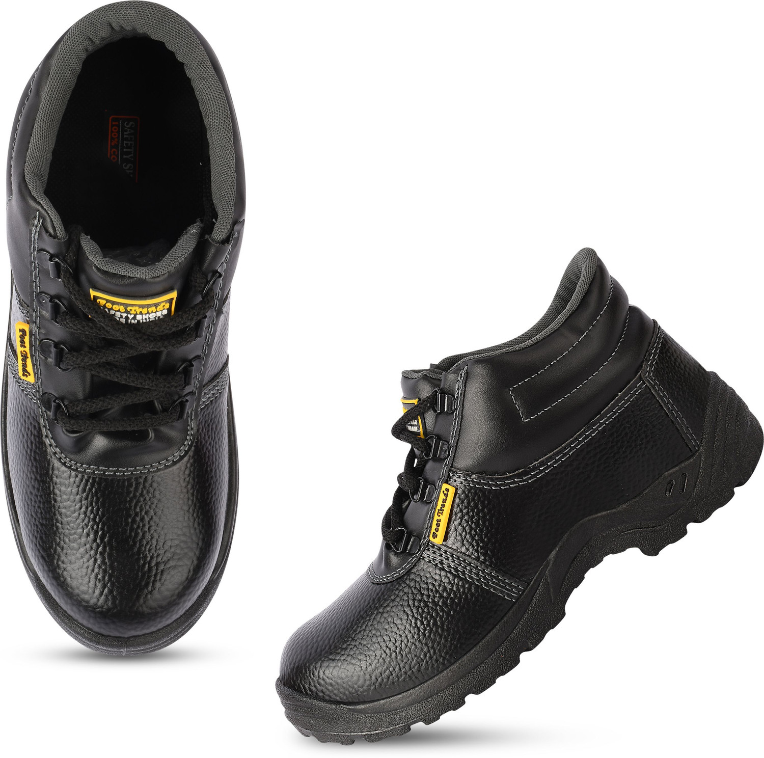 Image of FOOT TRENDS PVC Safety shoes with steel toes for industrial, construction and warehouse use For Men