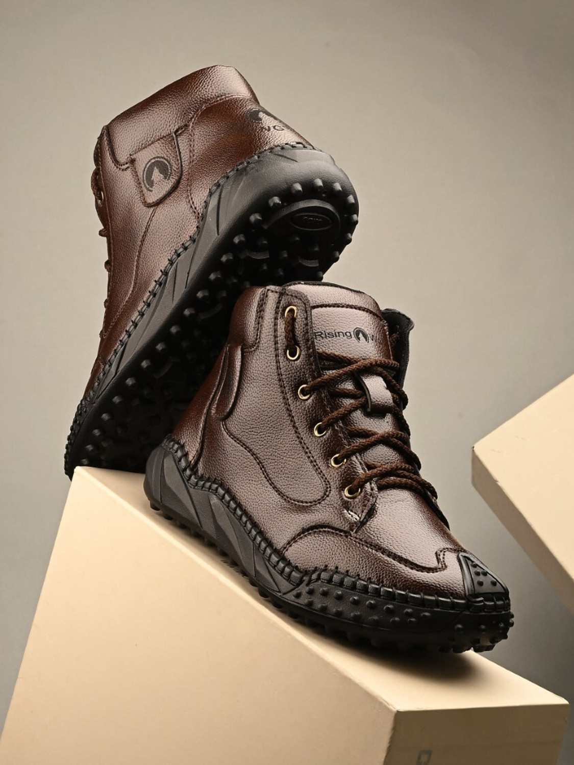 Image of Rising Wolf Men's Lightweight Boots | Soft Cushion Comfort | Easy Lace-Up | Everyday Wear Boots For Men
