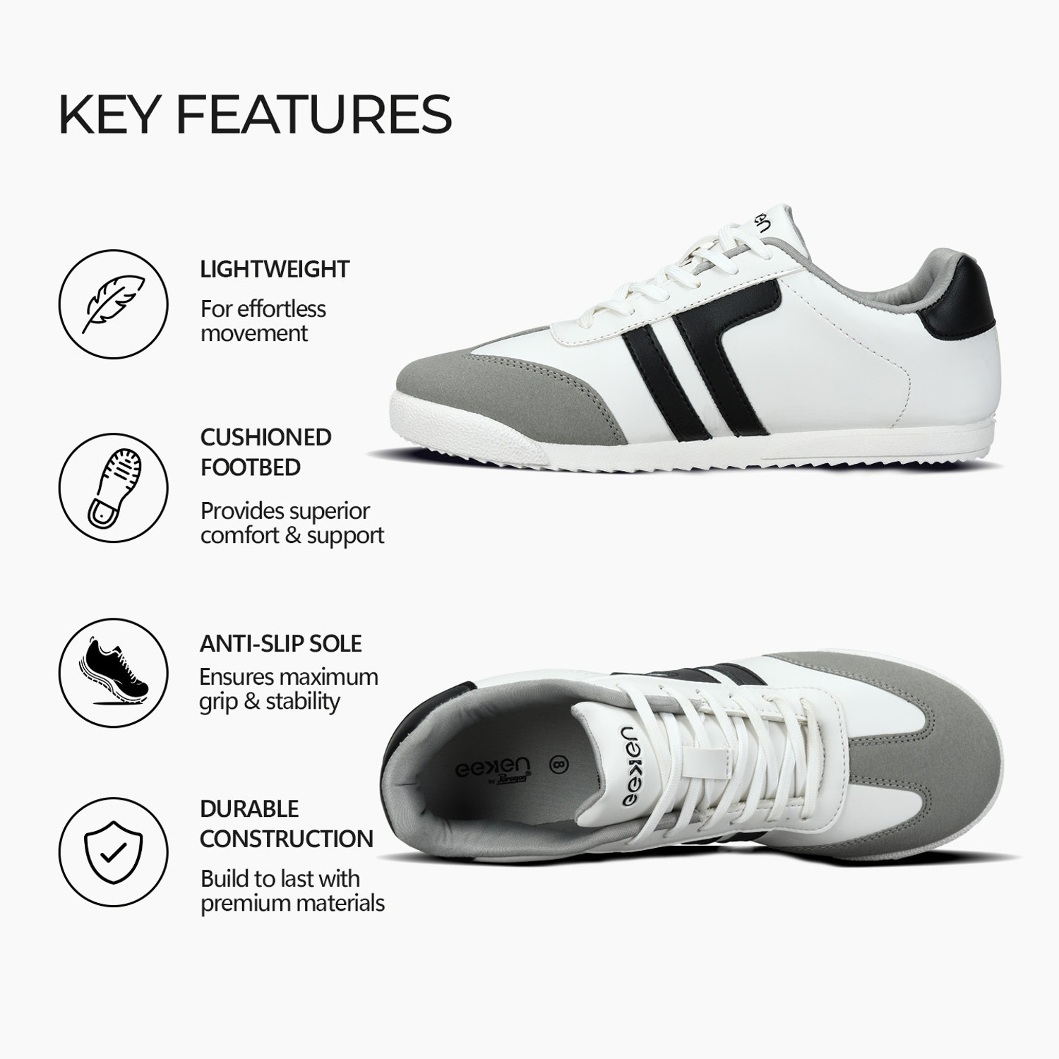 Image of Paragon Men's Sneakers | Lightweight, Soft Cushioned & Better Grip | Daily Wear Sneakers For Men