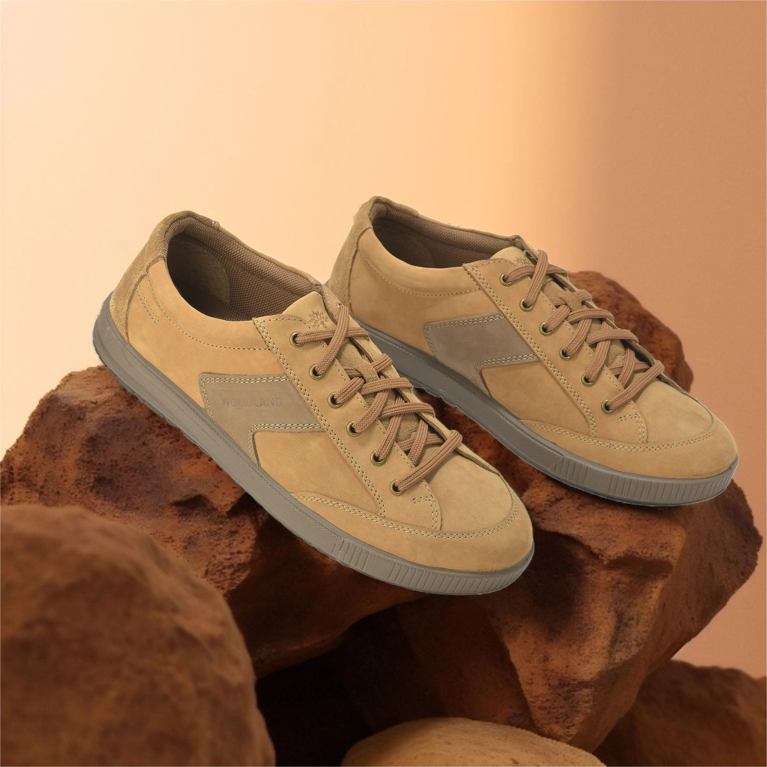 Image of WOODLAND Lace Up Lightweight Breathable Comfortable Daily Use Casuals For Men