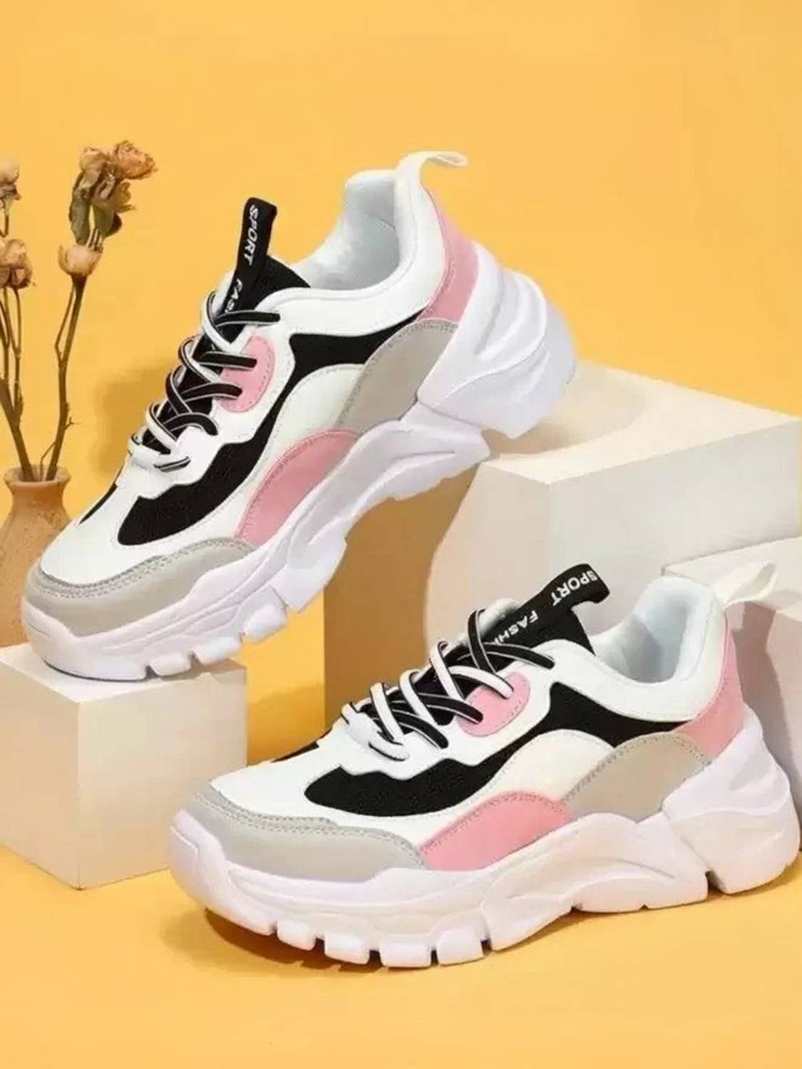 Fabbmate Casual Sports Sneakers For Women (White , 8)