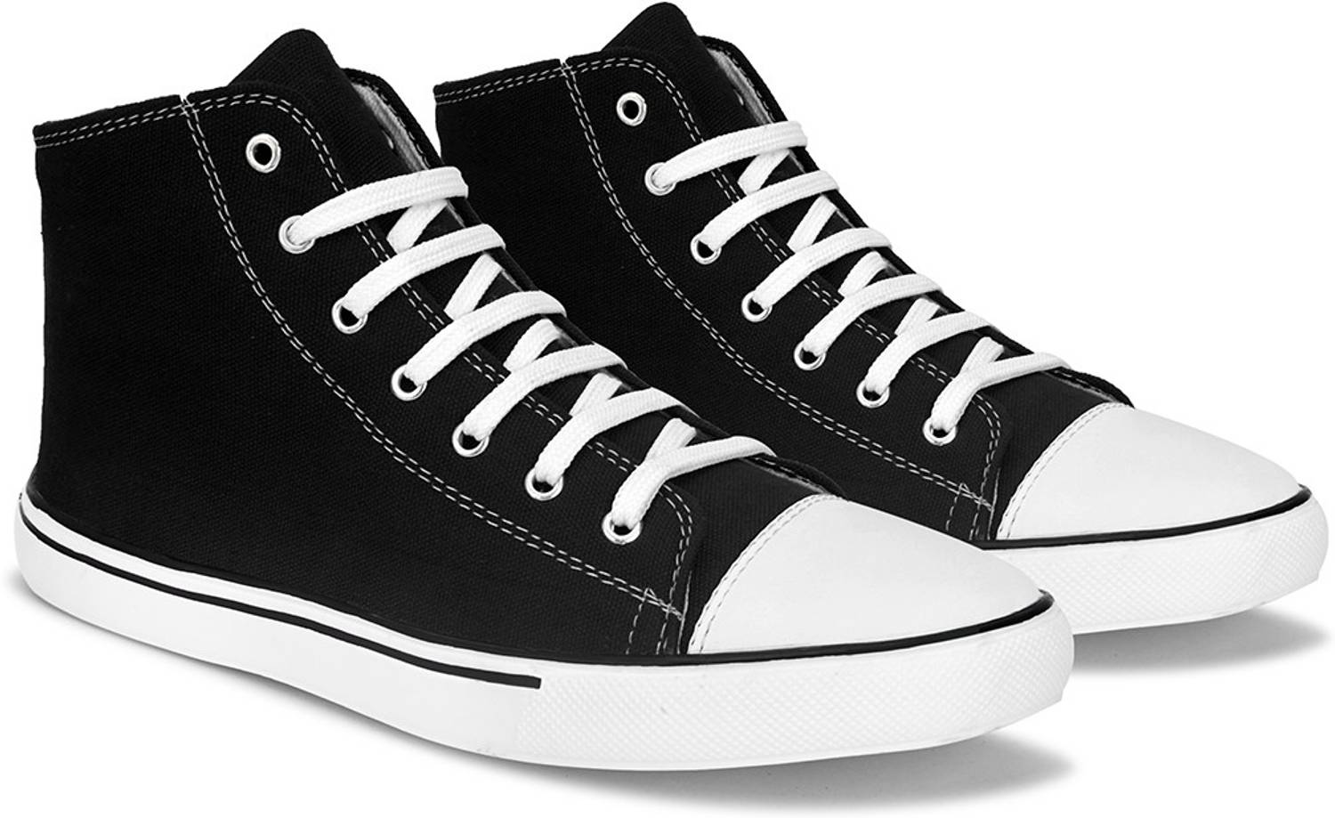 Aadwin Hightop Canvas Ankle Boots for Men Black - Image 1