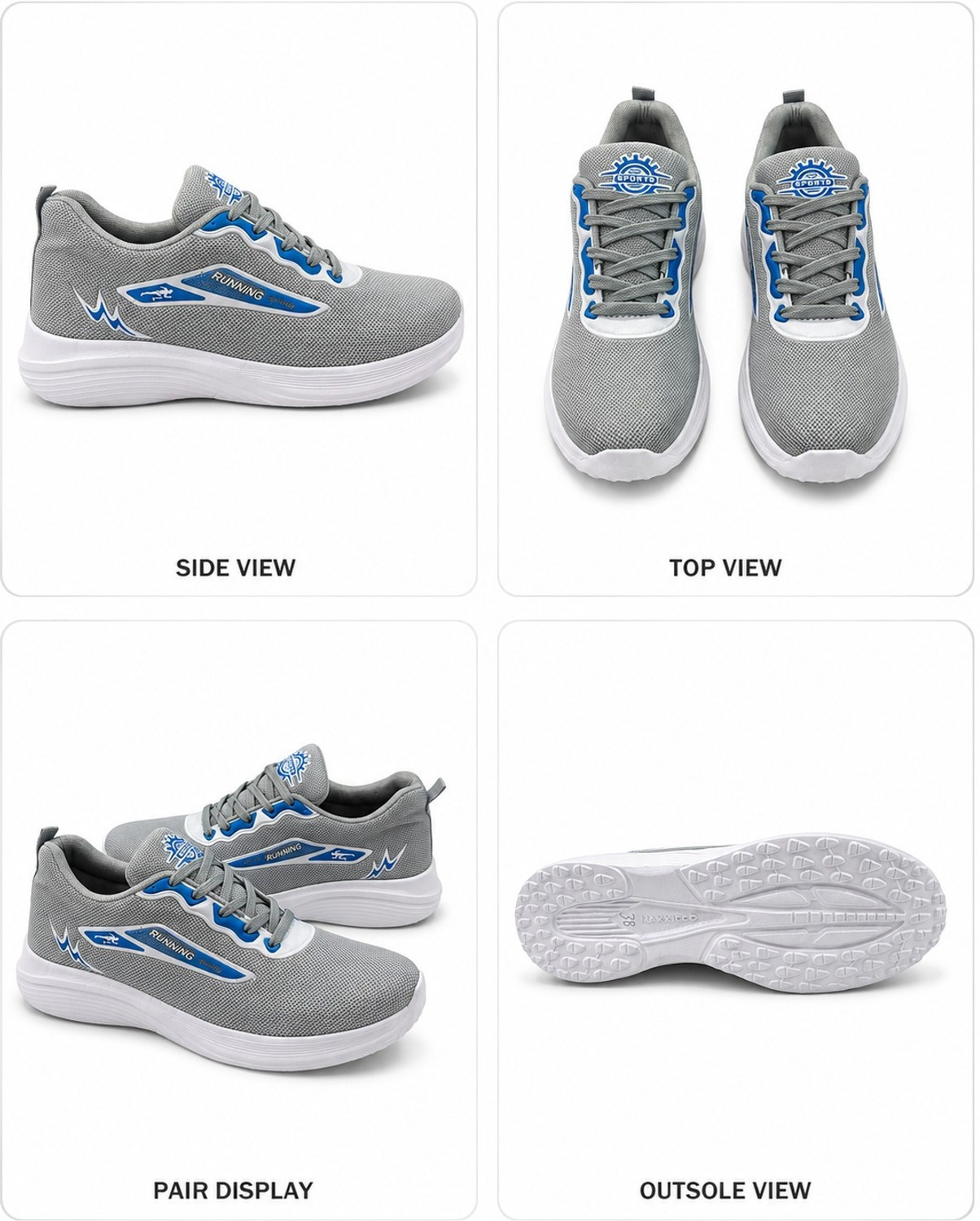 Image of HACCA BACCA Stylish Grey Casual Sneakers For Women
