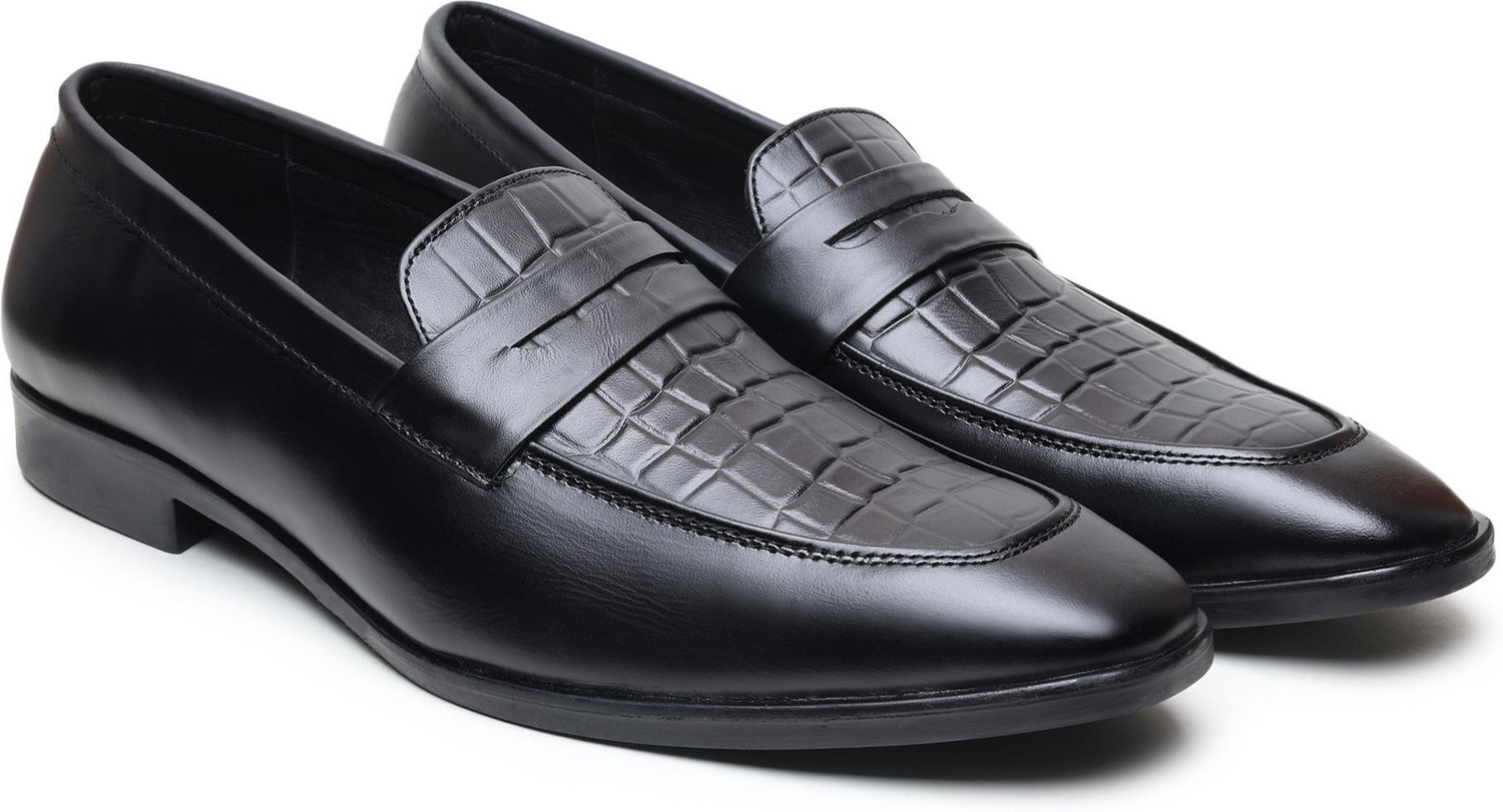 Image of Hayes London Genuine Leather Slip-On Formal Loafers, Lightweight & Comfortable Shoes, Loafers For Men