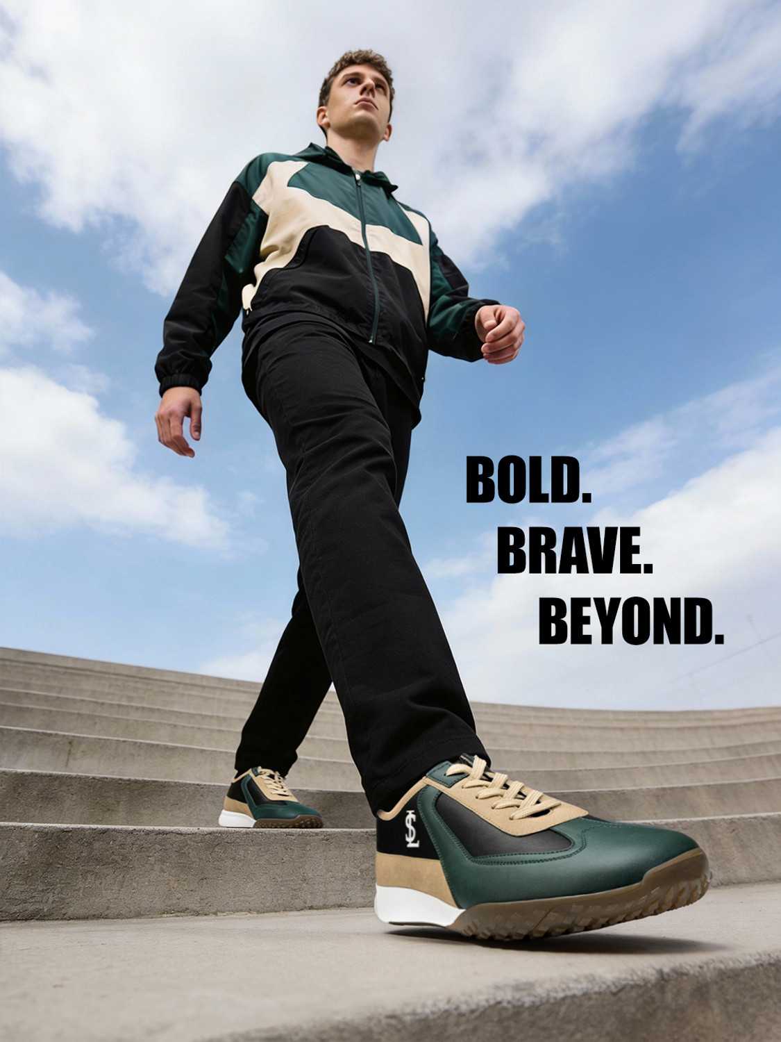 Image of LOUIS STITCH Men's Green and Black Sneaker, Casual Lightweight Sneakers For Men Sneakers For Men