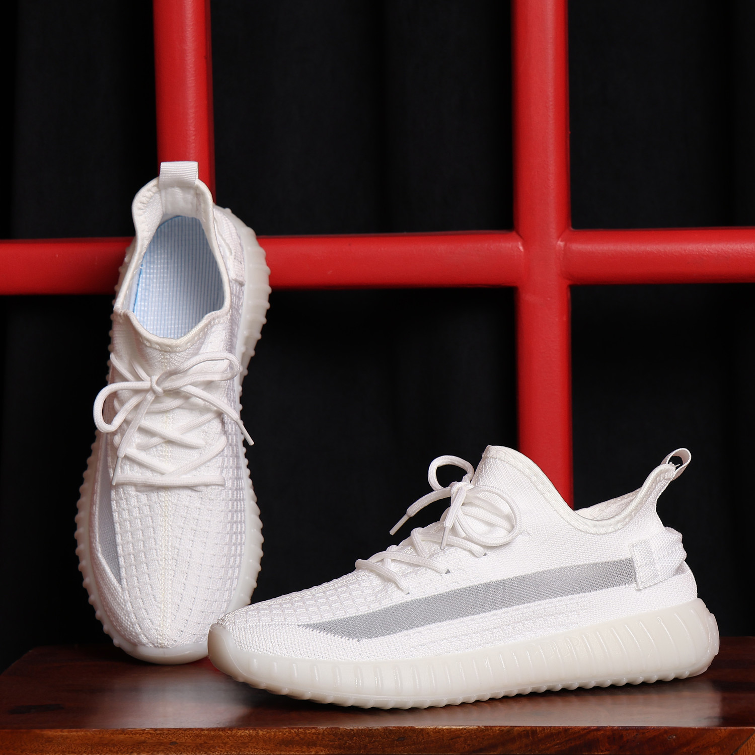 Image of Duggu Men's White Running Shoes Lightweight Breathable Sports Shoes for Men Sneakers For Men