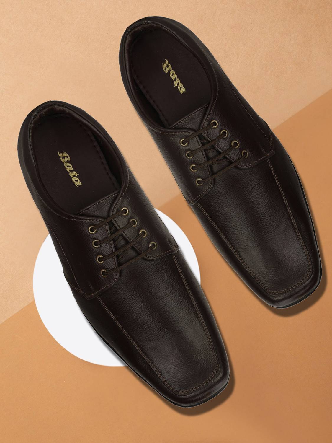 Bata Men Brown Lace Up Shoes - Image 1