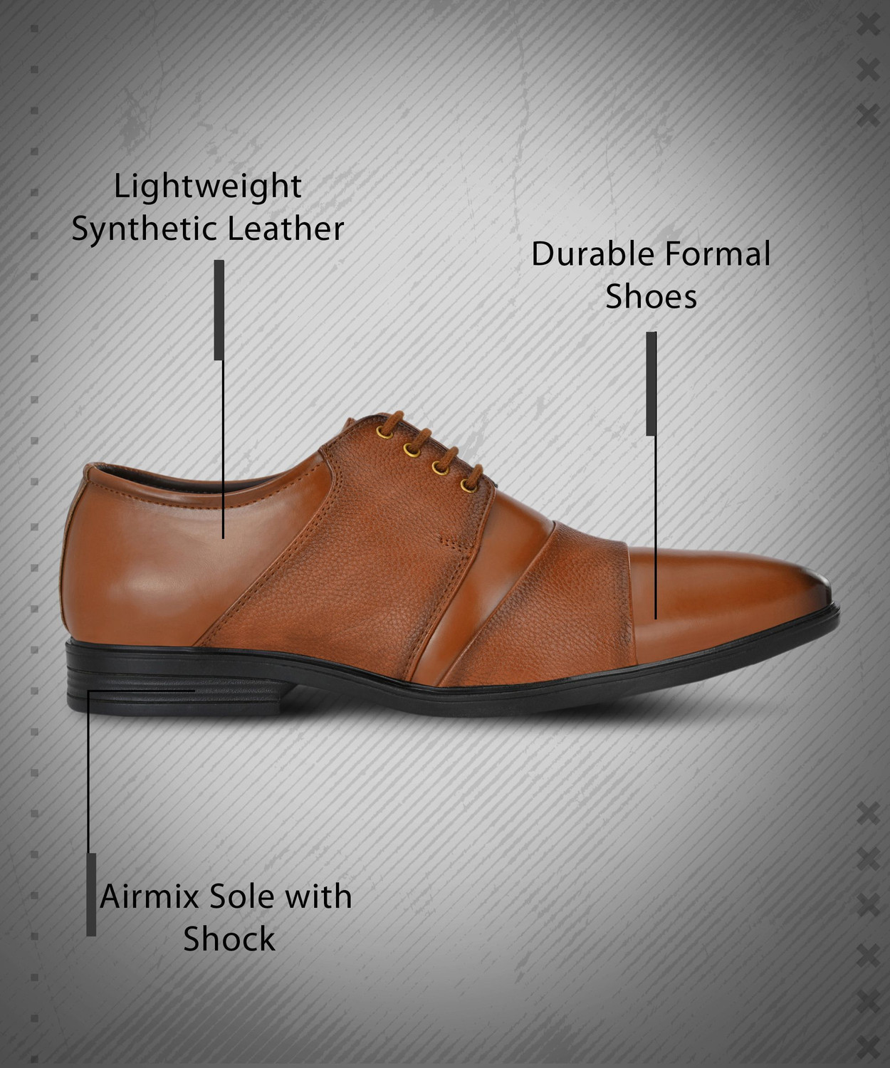 Image of PROVOGUE PR20021 Lightweight Formal Shoe|Soft Cushion Comfort|Easy LaceUp|Daily Wear Derby For Men