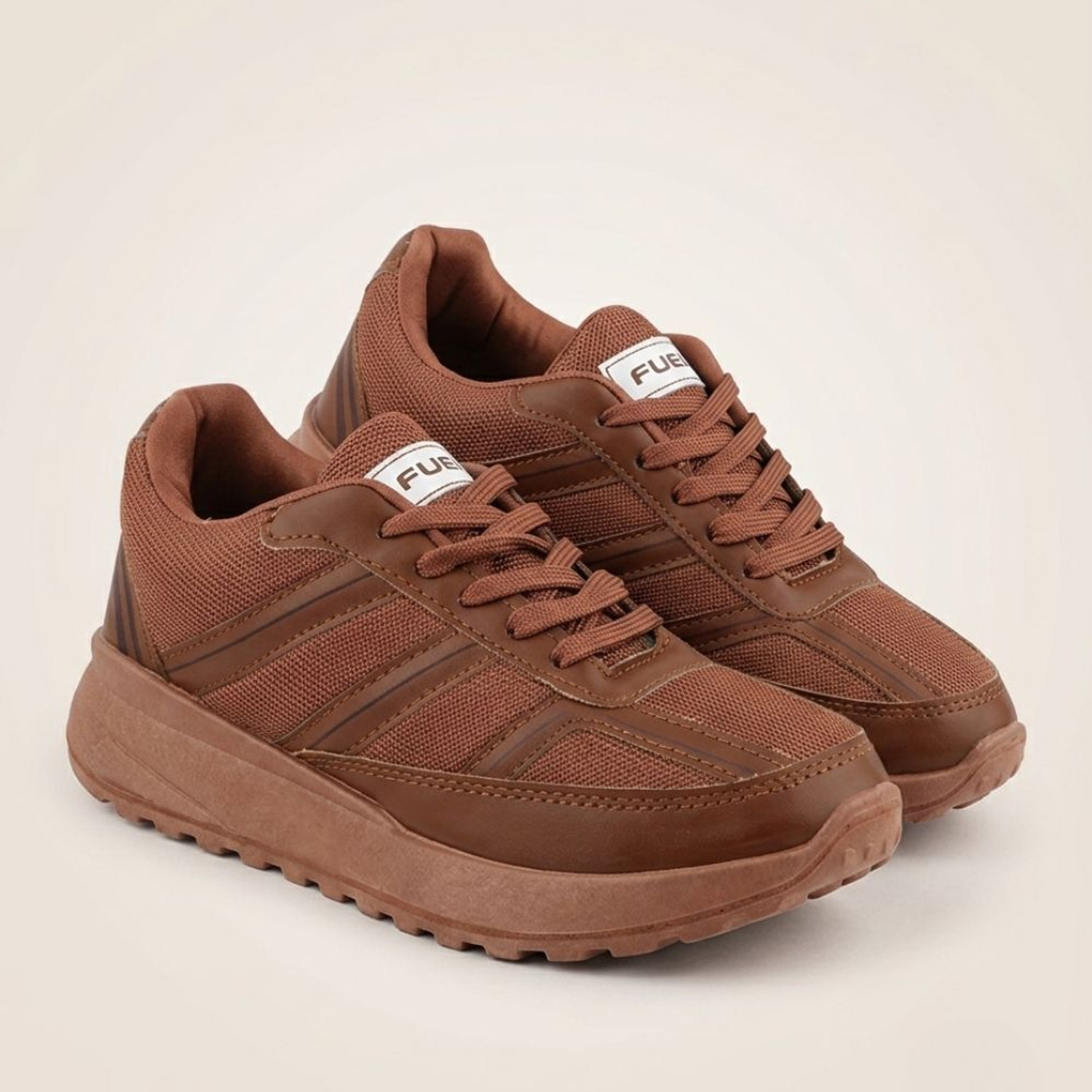 Image of Fuel Men's Lightweight Running Shoes - Breathable, Cushioned & Non-Slip Walking Shoes For Men (Brown, 10)