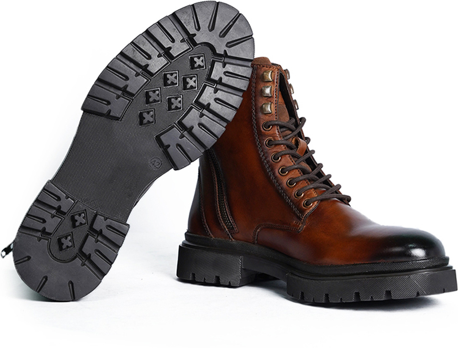 Image of GUYSKALER Miraga - Tan T.P.R Sole | Premium Leather Boots Party Wear For Men