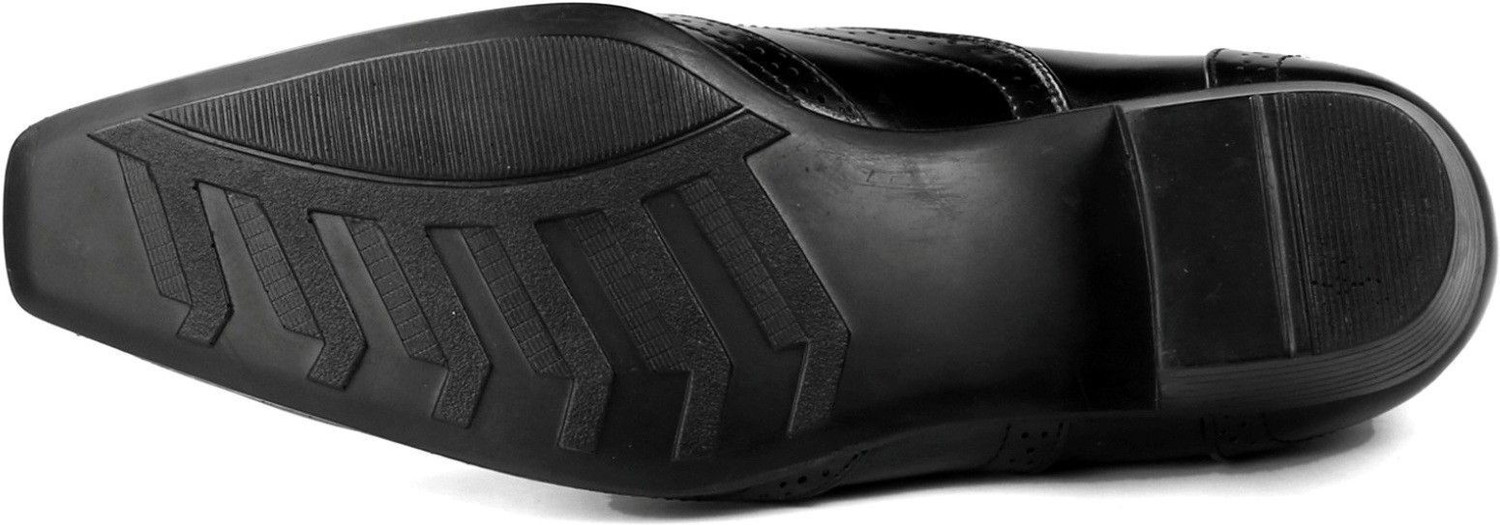 Image of BXXY Men's Faux Leather Height Increasing Black color British Full Brouge Shoes Brogues For Men
