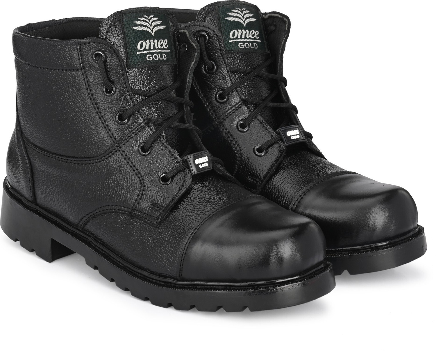 Image of OMEE GOLD Men's Black NCC /Military /Army Genuine Leather Boots Boots For Men