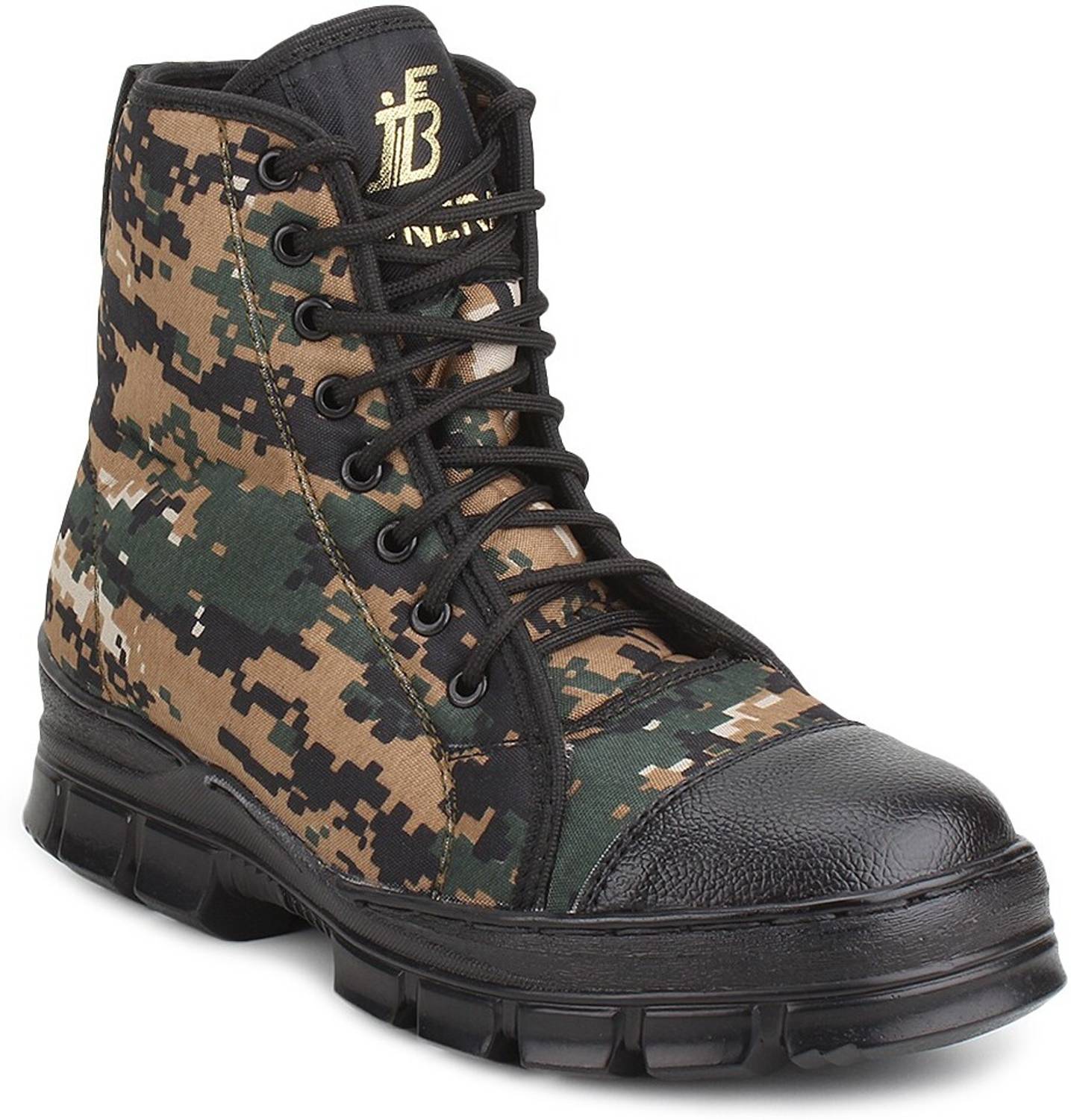 Benera Men's Outdoor High Ankle Boots | Camouflage Pattern Lace Up Shoes Boots For Men