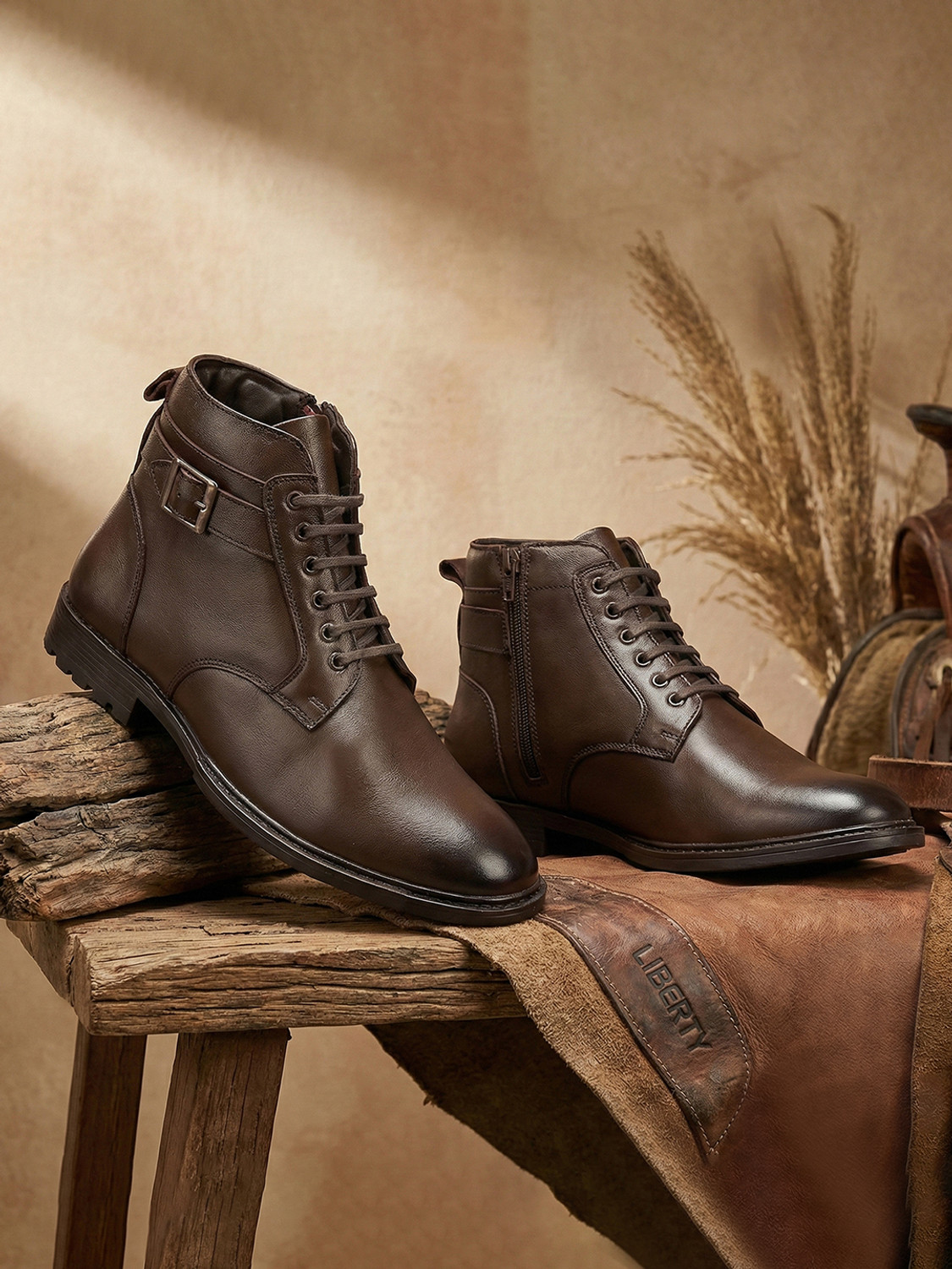 Image of LIBERTY Healers HML-82E Brown Casual Lacing Durable | Comfortable Boots For Men