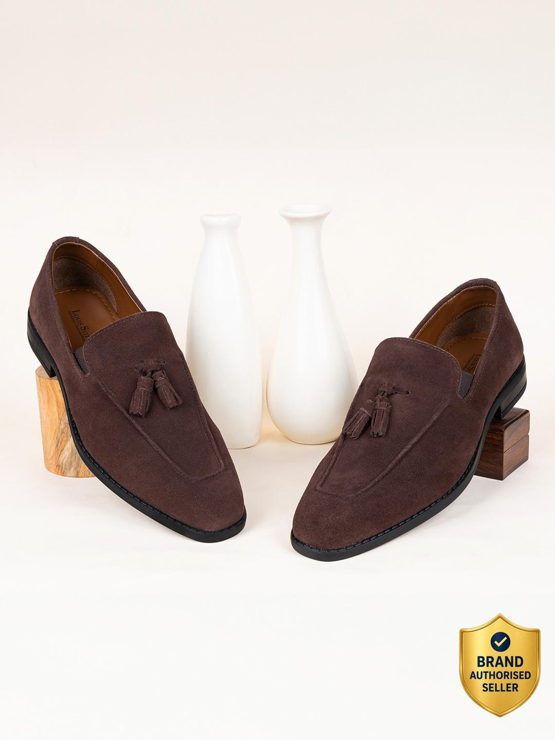 Image of LOUIS STITCH Brown Italian Suede Leather Casual Mocassin Shoes for Men - UK 7 (SXSUMCTA) Mocassin For Men