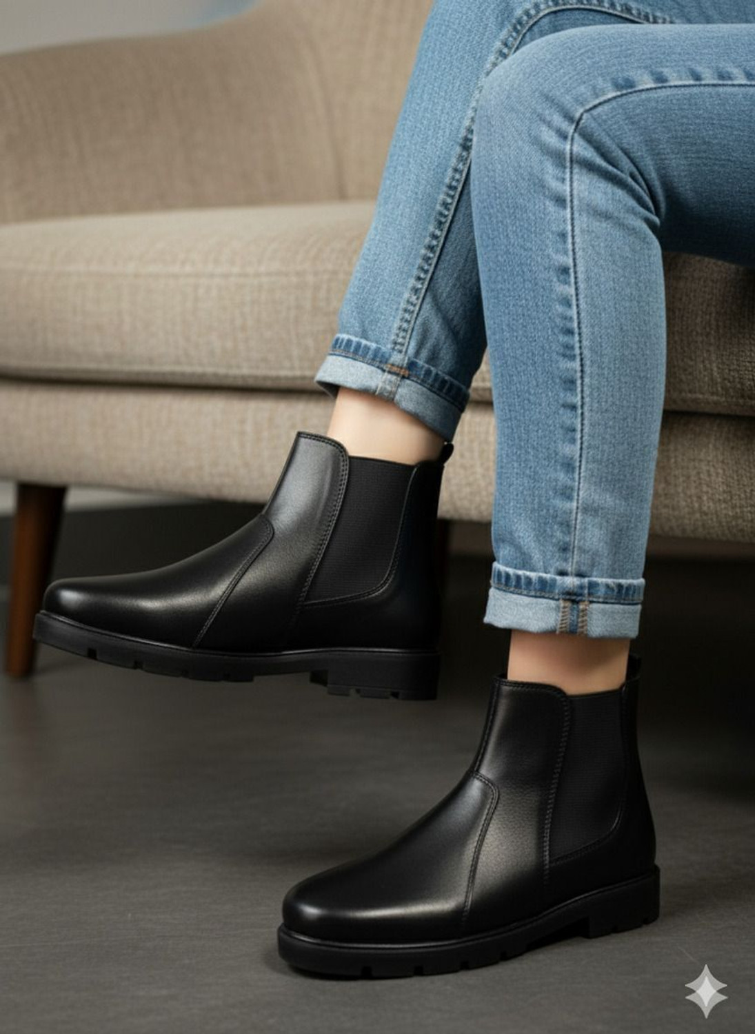 Image of Posewalk Lightweight Comfort Summer Trendy Premium Stylish Black Boots For Women