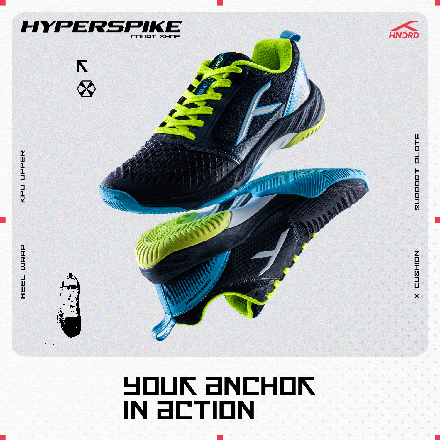 Image of Hundred Hyper Spike Badminton Shoes | Indoor Court Footwear | Professional Performance Badminton Shoes For Unisex