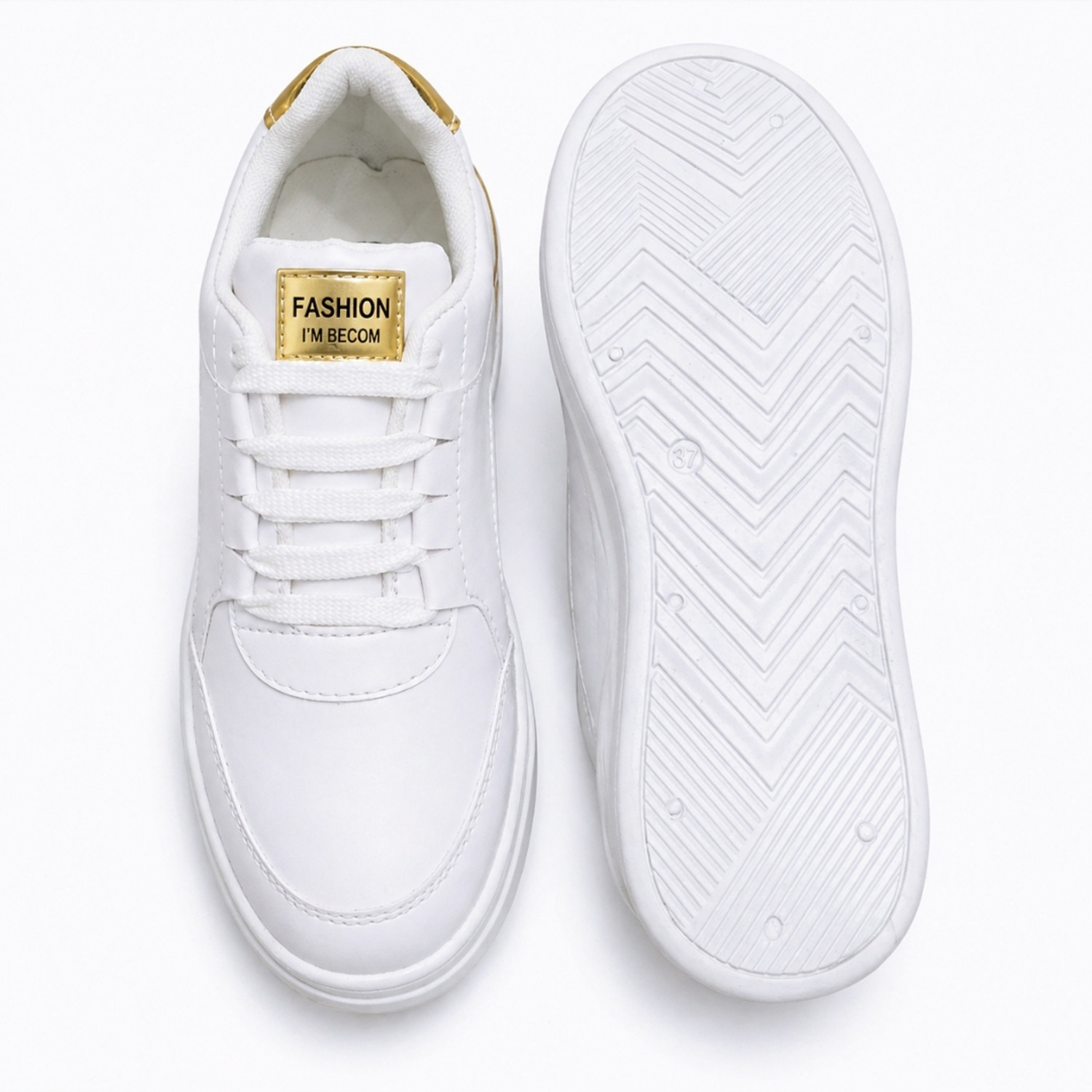 Image of UJARAY TOE Women White Sneakers | Casual Shoes | Lightweight Fashion Sneakers for girls Sneakers For Women