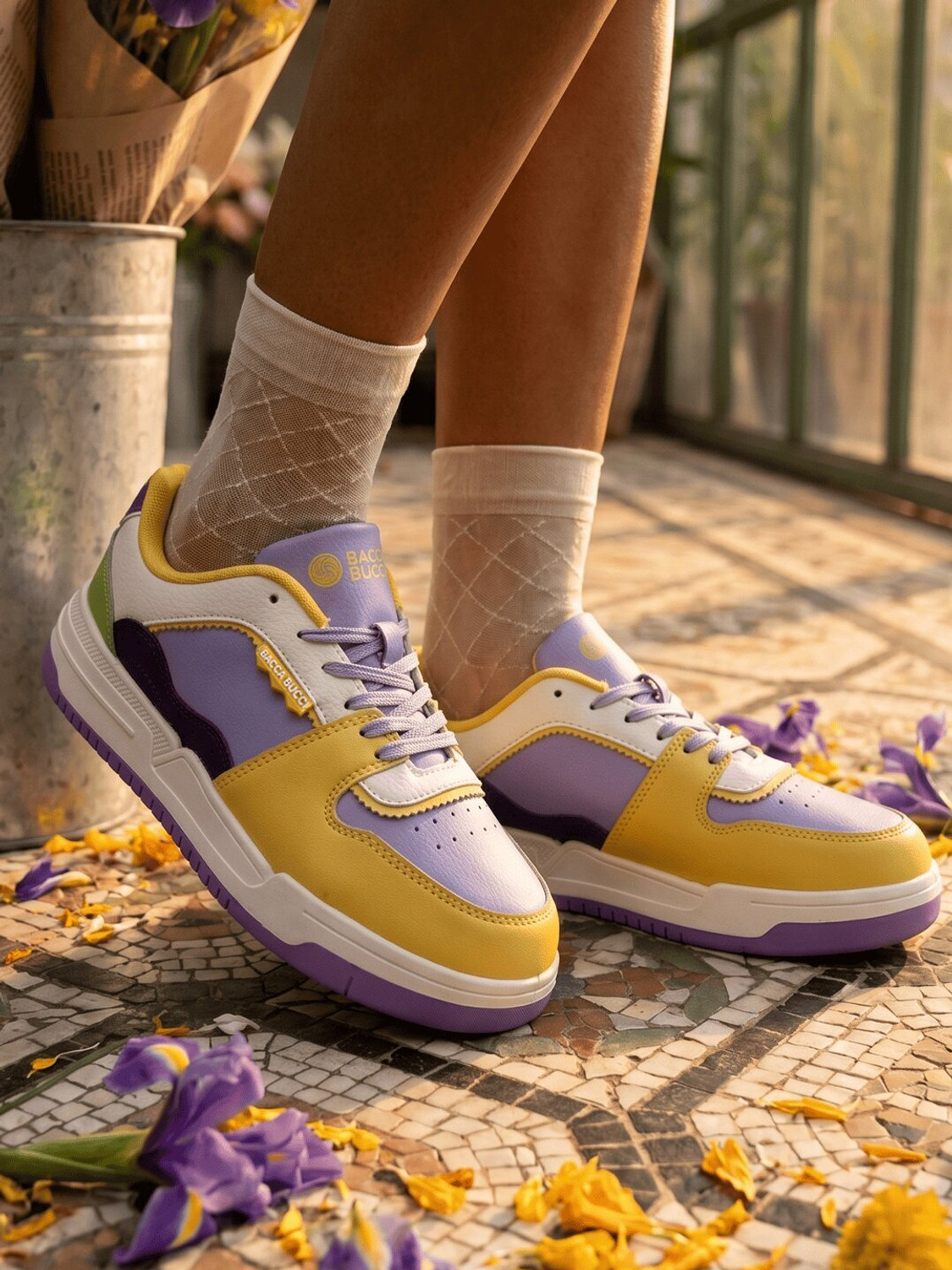 Image of bacca bucci FLORA- Flower-inspired court Casuals For Women