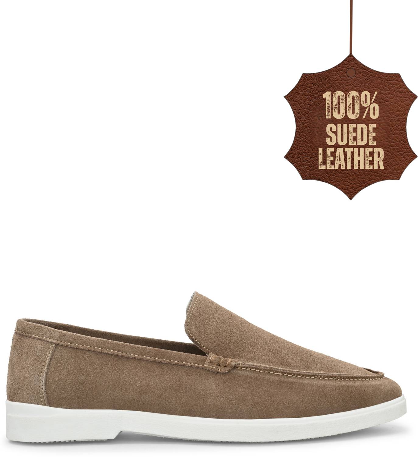 Just Leather Men Classic Suede Leather Loafers - Image 3