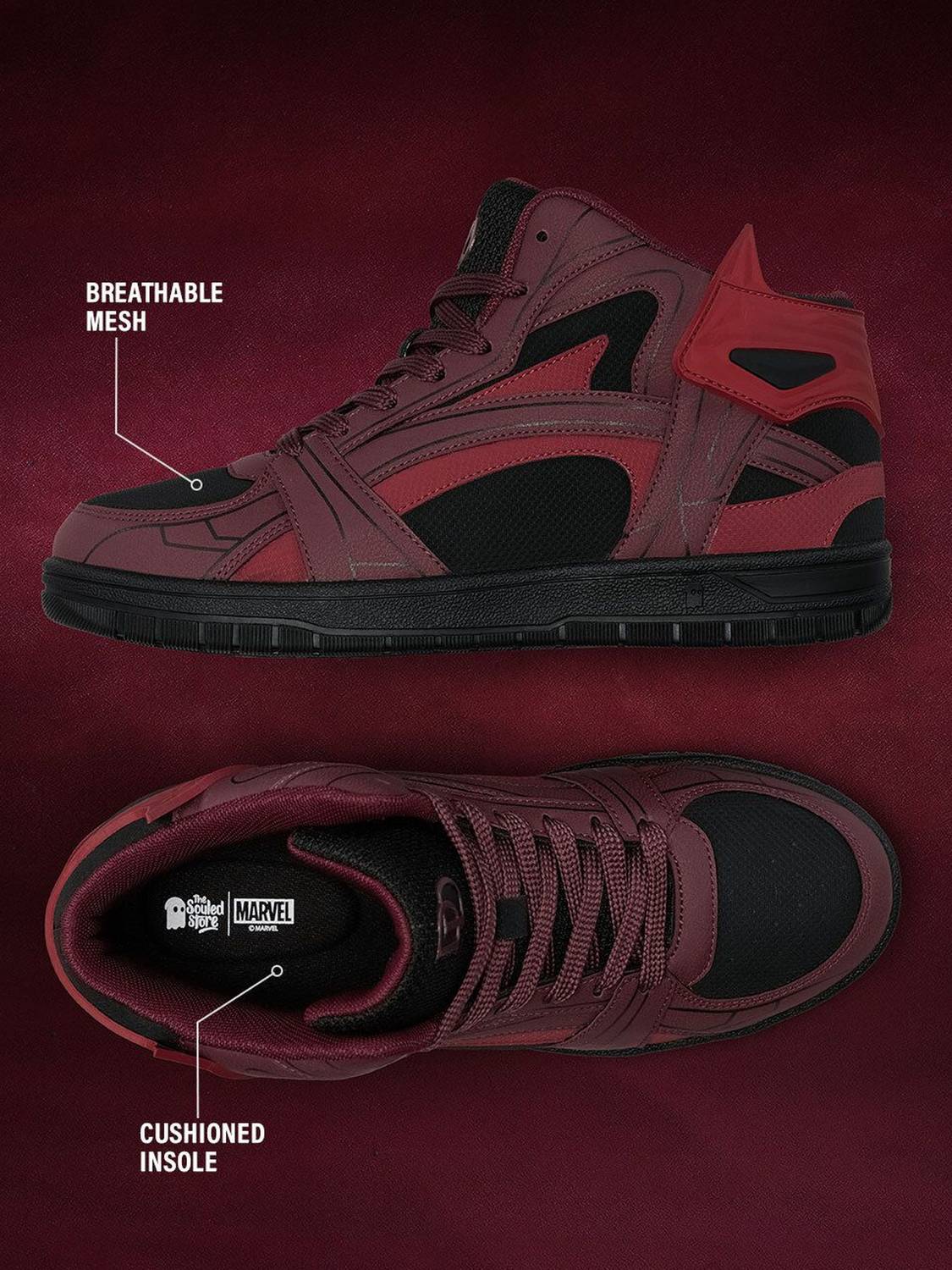 The Souled Store Men's Red Sneakers - Image 3
