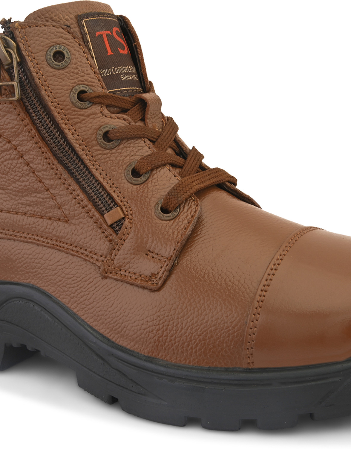 Image of TSF TSF 9405 Tan Leather Zip Boot For Men's Lace Up For Men