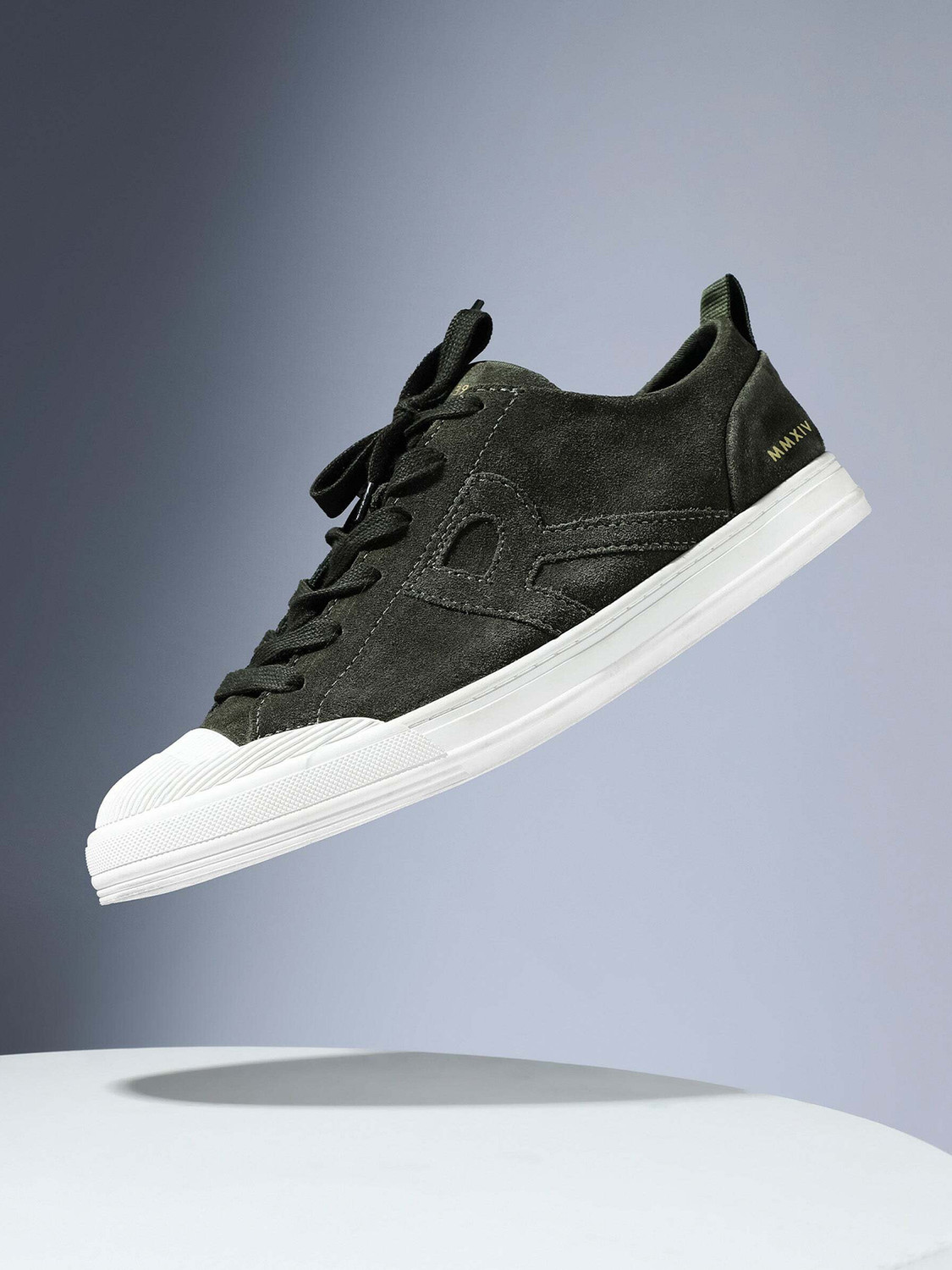Image of Rare Rabbit SAURON OLIVE PRIMARY Sneakers For Men