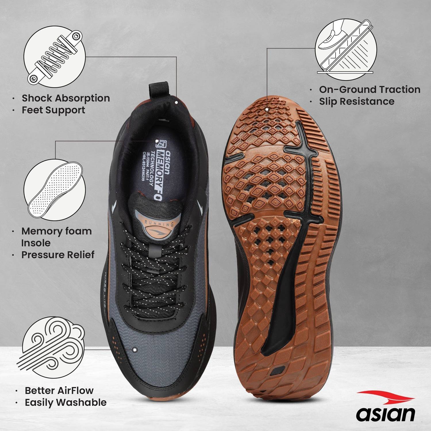 asian BOSS-01 Men's Running Shoes - Image 3