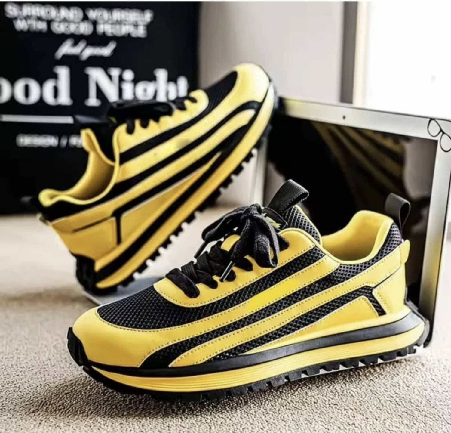corsac YELLOW Street-Style Sneakers for Men Sneakers For Men