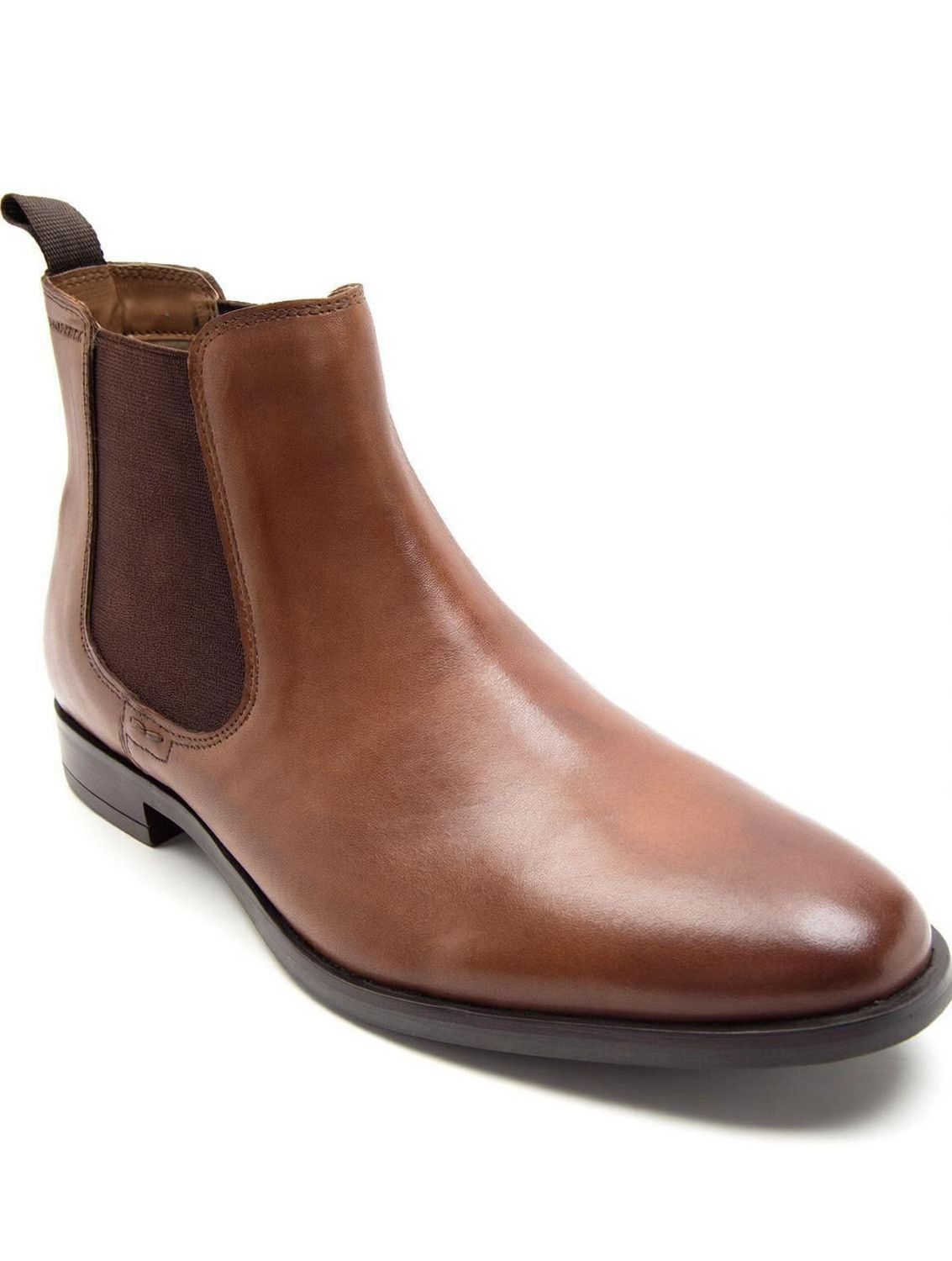 Image of THOMAS CRICK Premium Leather Pull Tab Elasticated Side Cushioned Insole Chelsea Boots For Men