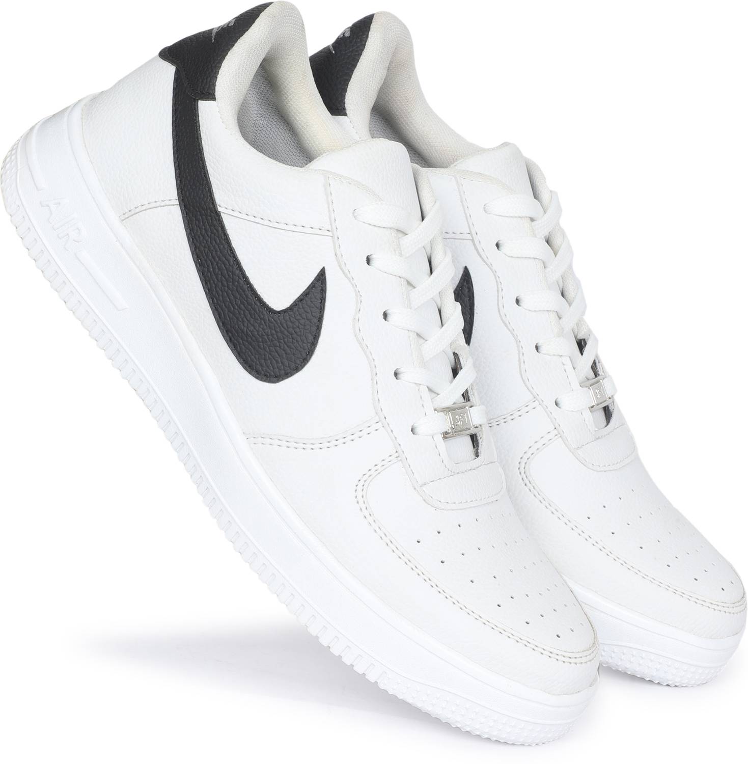 Leevax Men’s White Casual Canvas Sneakers - Image 4