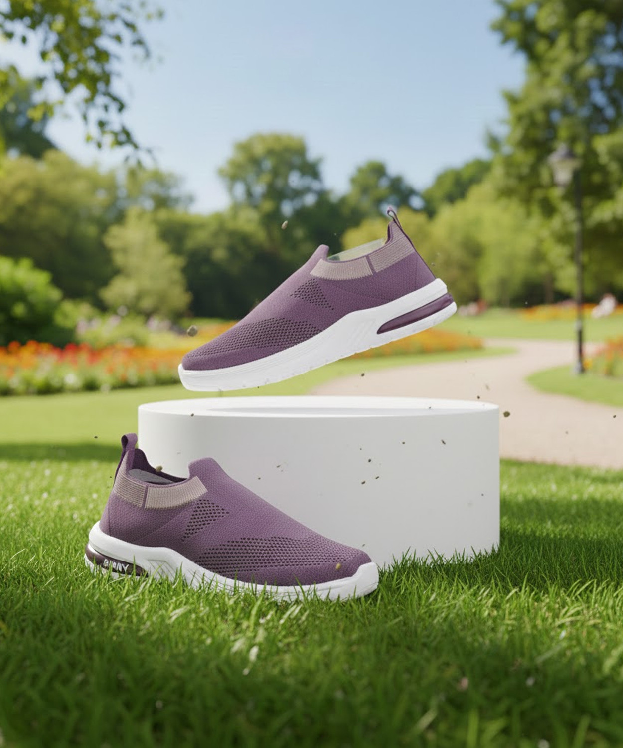 Image of Binny Slip On Sneakers For Women (Purple, 6)
